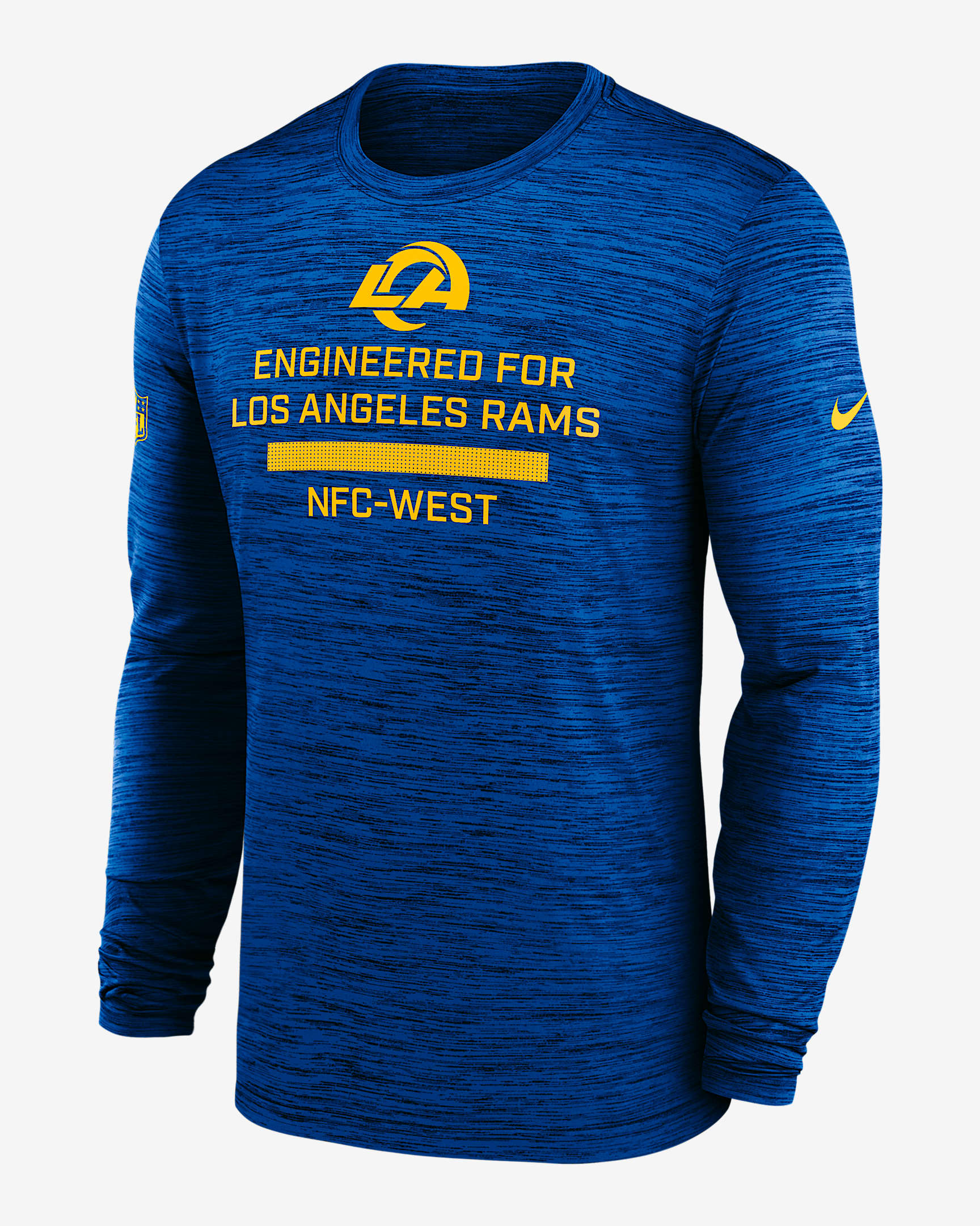 Los Angeles Rams Sideline Team Issue Velocity Men's Nike Dri-FIT NFL Long-Sleeve T-Shirt - Blue