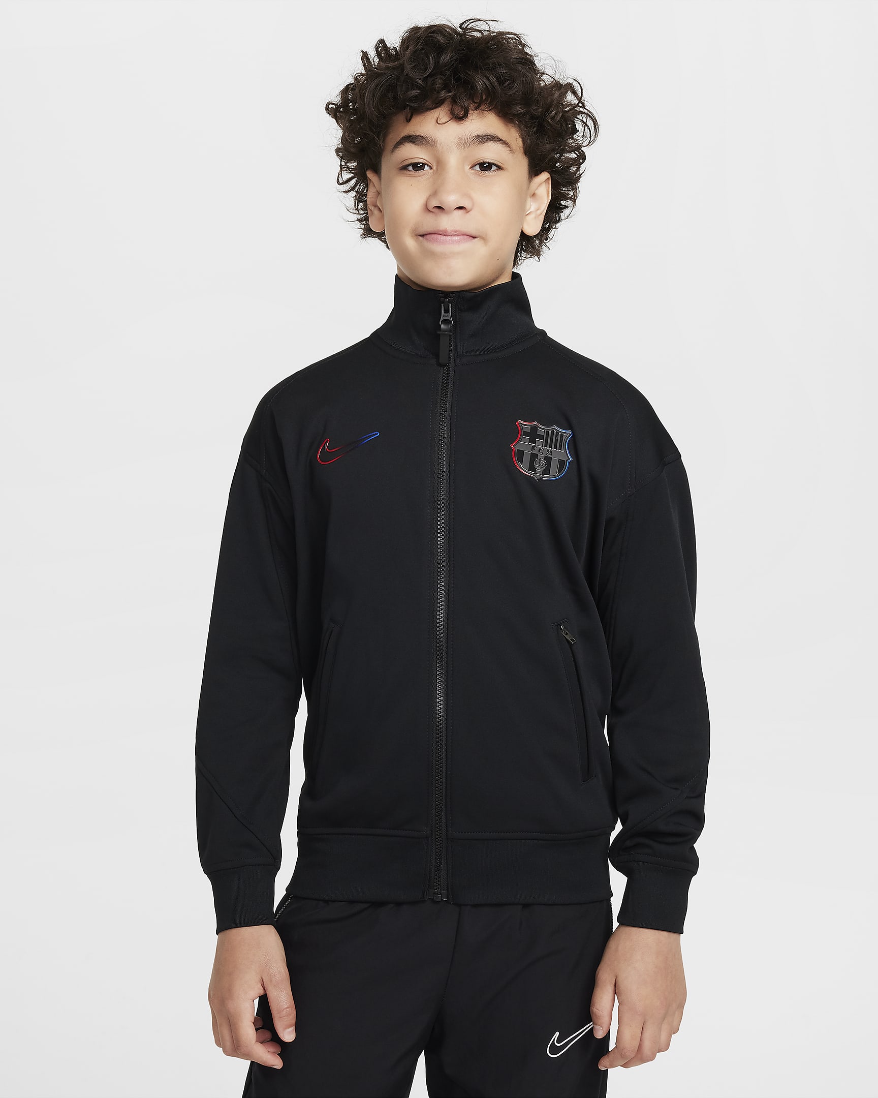 F.C. Barcelona Academy Pro Away Older Kids' Nike Dri-FIT Football Anthem Jacket - Black/Black