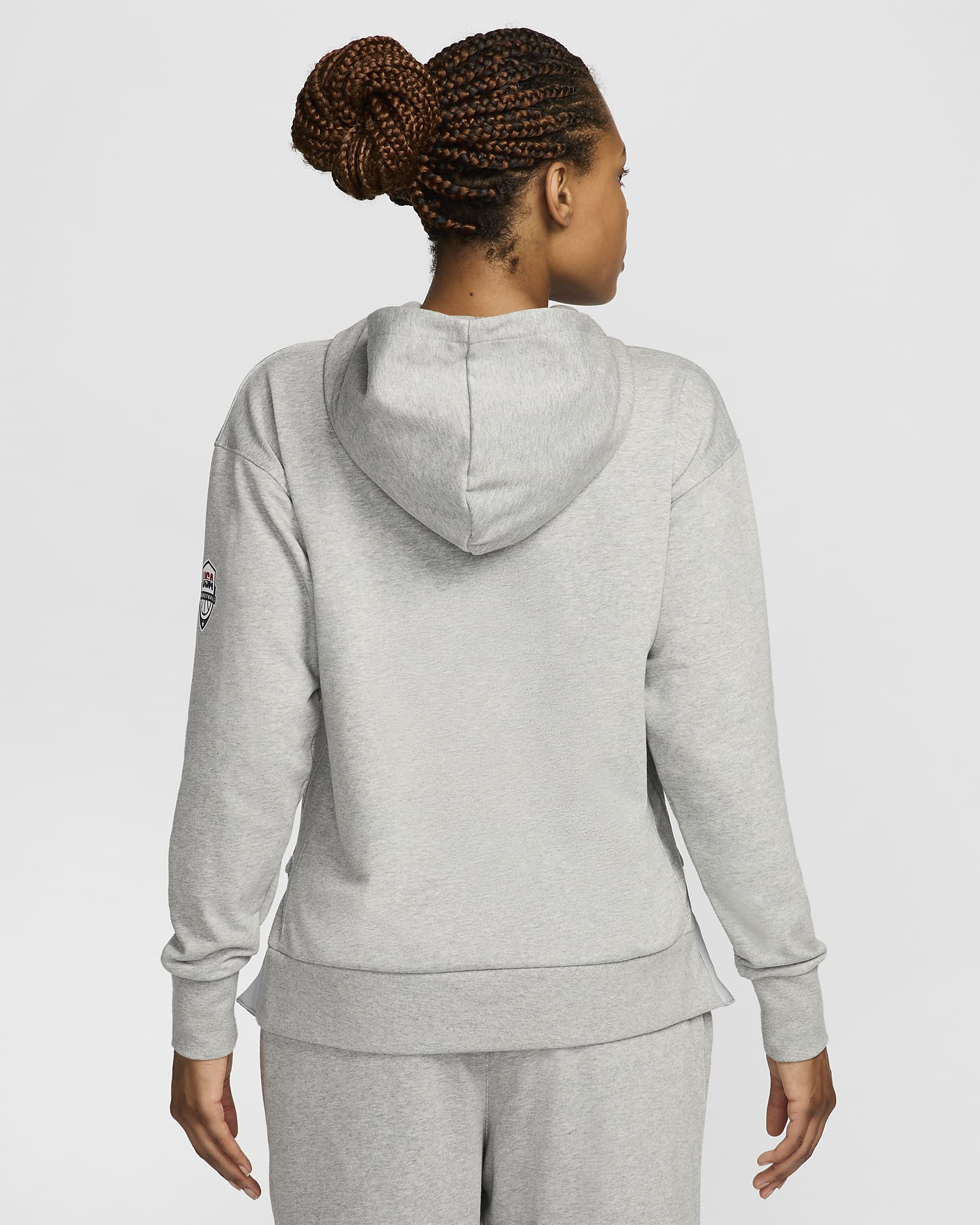 USA Practice Women's Nike Basketball Hoodie - Dark Grey Heather/Obsidian