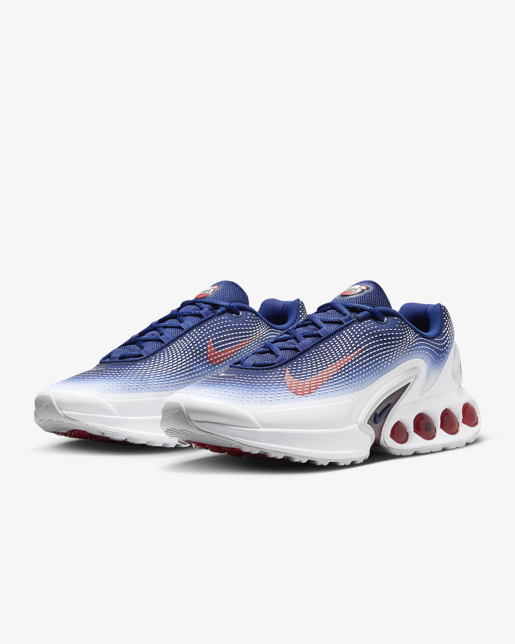 Nike Air Max Dn herresko - Hvit/Blue Void/Metallic Silver/Bright Crimson