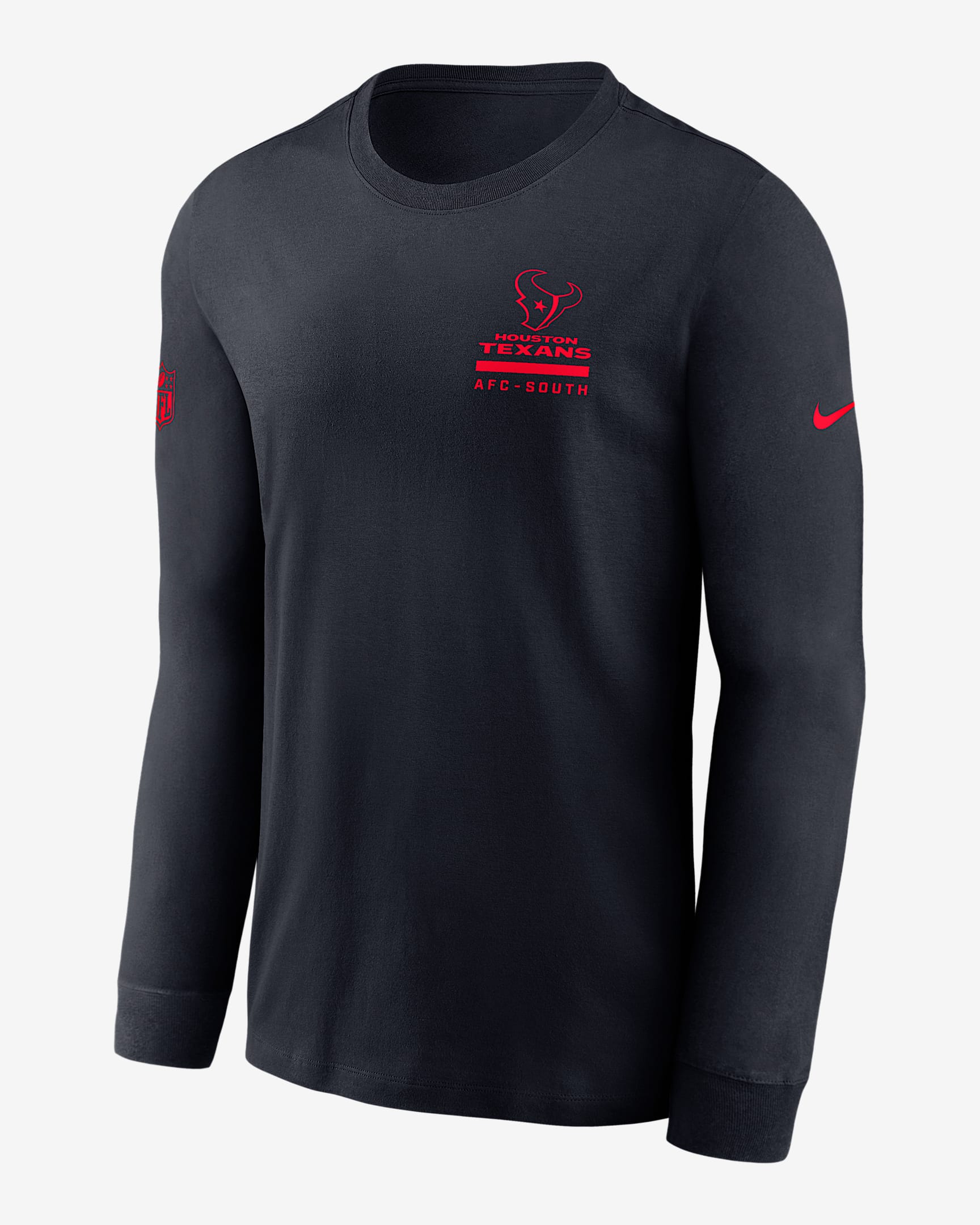 Houston Texans Sideline Team Issue Men's Nike Dri-FIT NFL Long-Sleeve T-Shirt - Blue