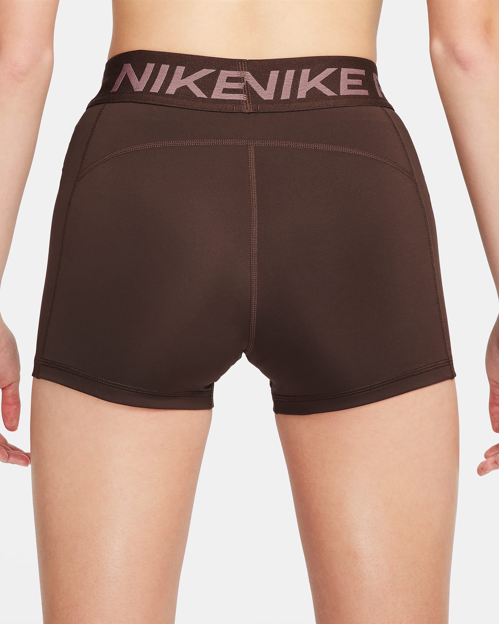 Nike Pro Damenshorts (ca. 8 cm) - Baroque Brown/Weiß