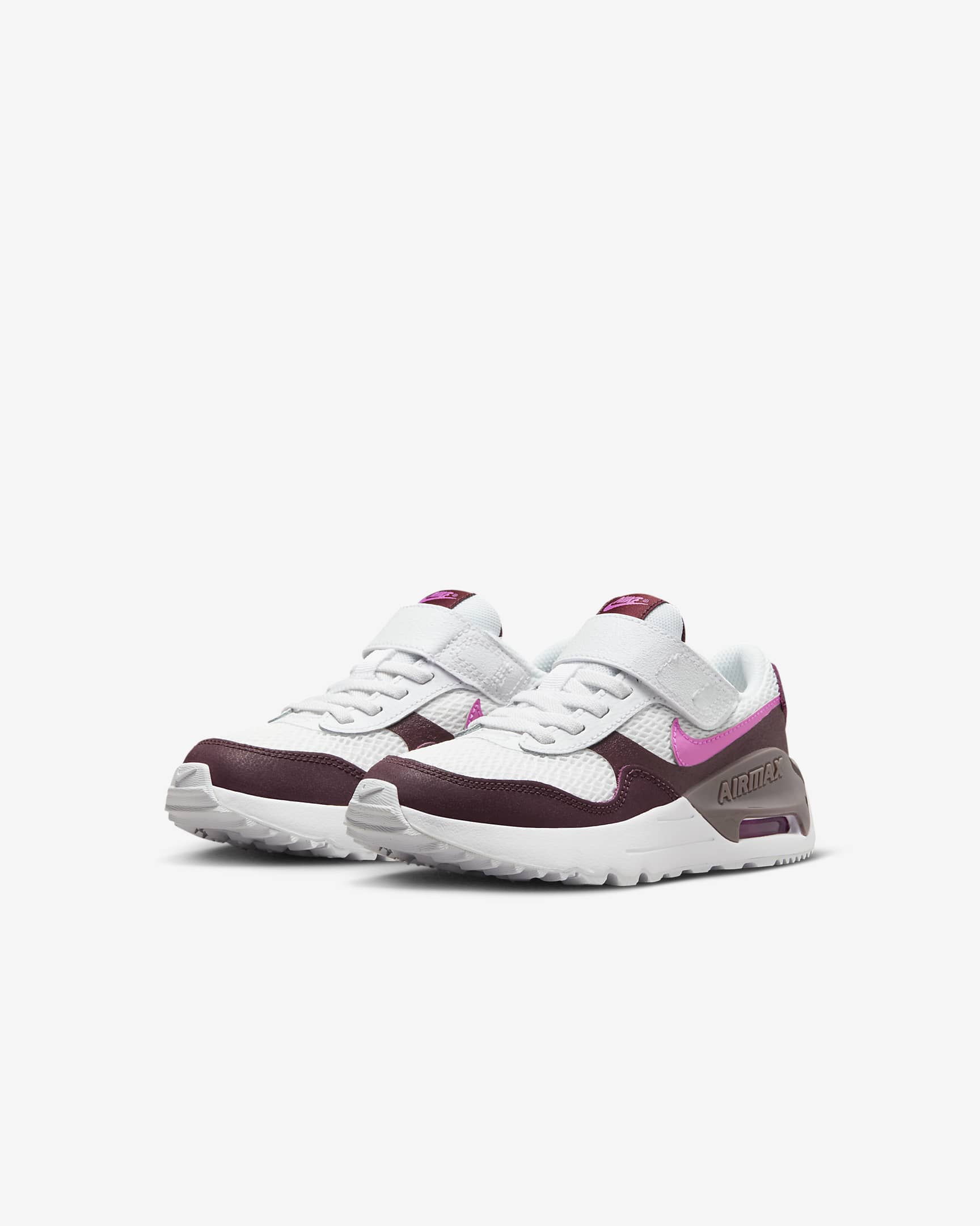 Nike Air Max SYSTM Younger Kids' Shoes - White/Burgundy Crush/Violet Ore/Playful Pink