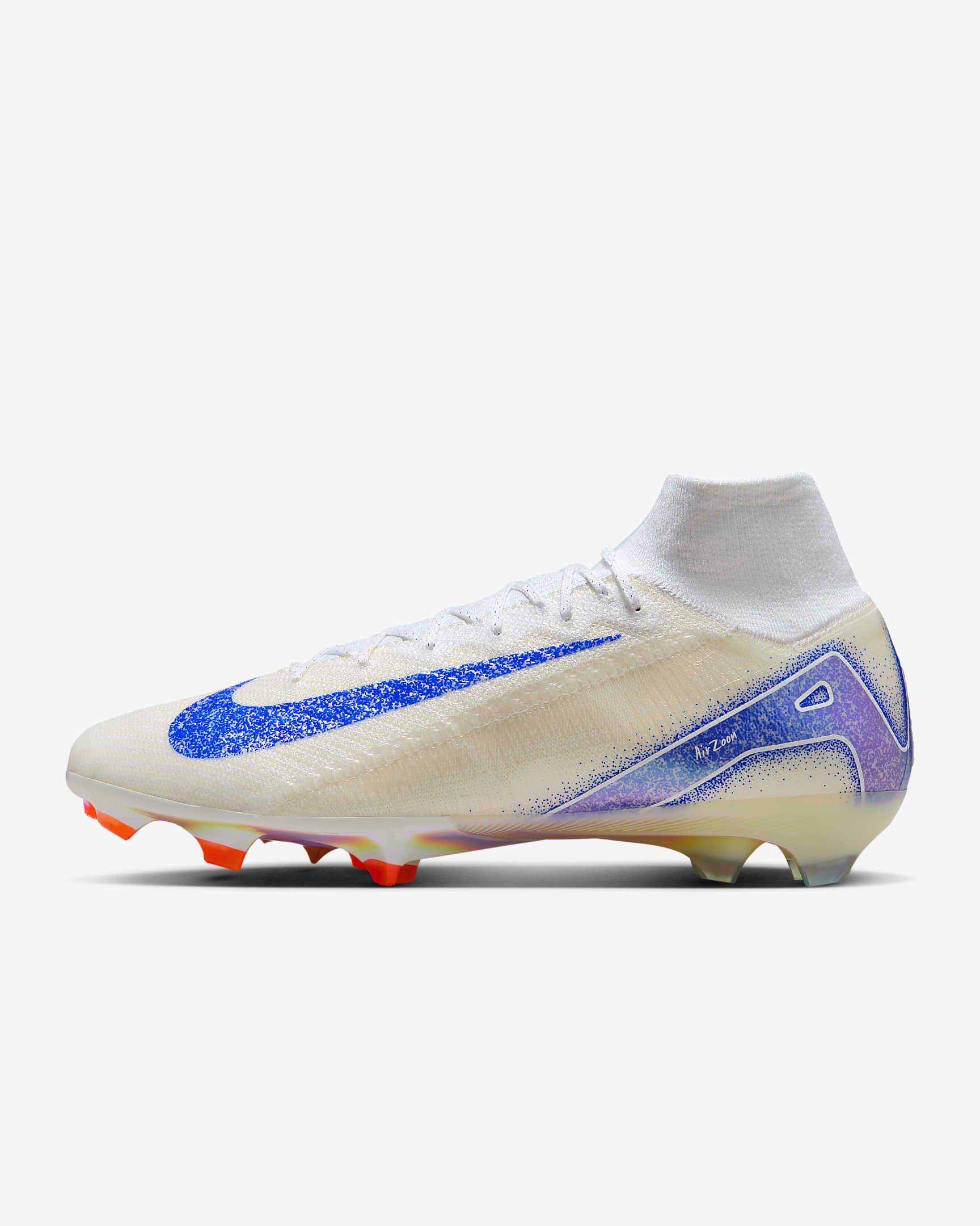 Tacos de fútbol high para terreno firme Nike Mercurial Superfly 10 Elite Blueprint - Blanco/Azul carrera