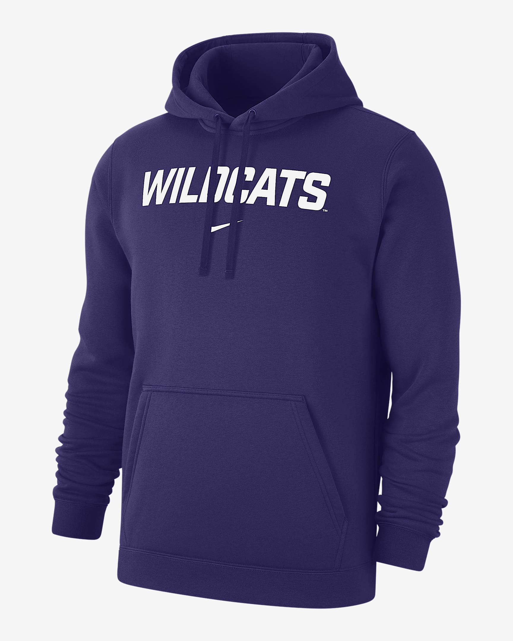 Kansas State Club Fleece Men's Nike College Pullover Hoodie - New Orchid