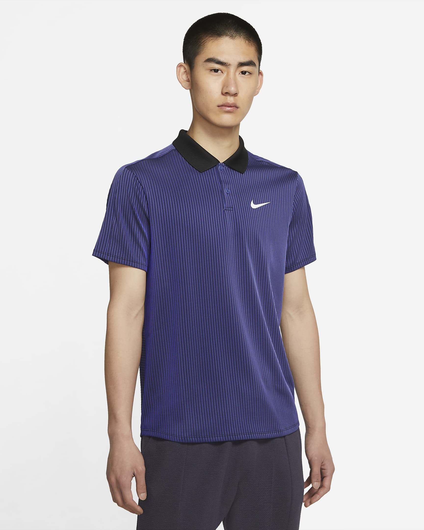 ナイキコート Dri-FIT ADV スラム メンズ テニスポロ - ダークパープルダスト/ブラック/ホワイト