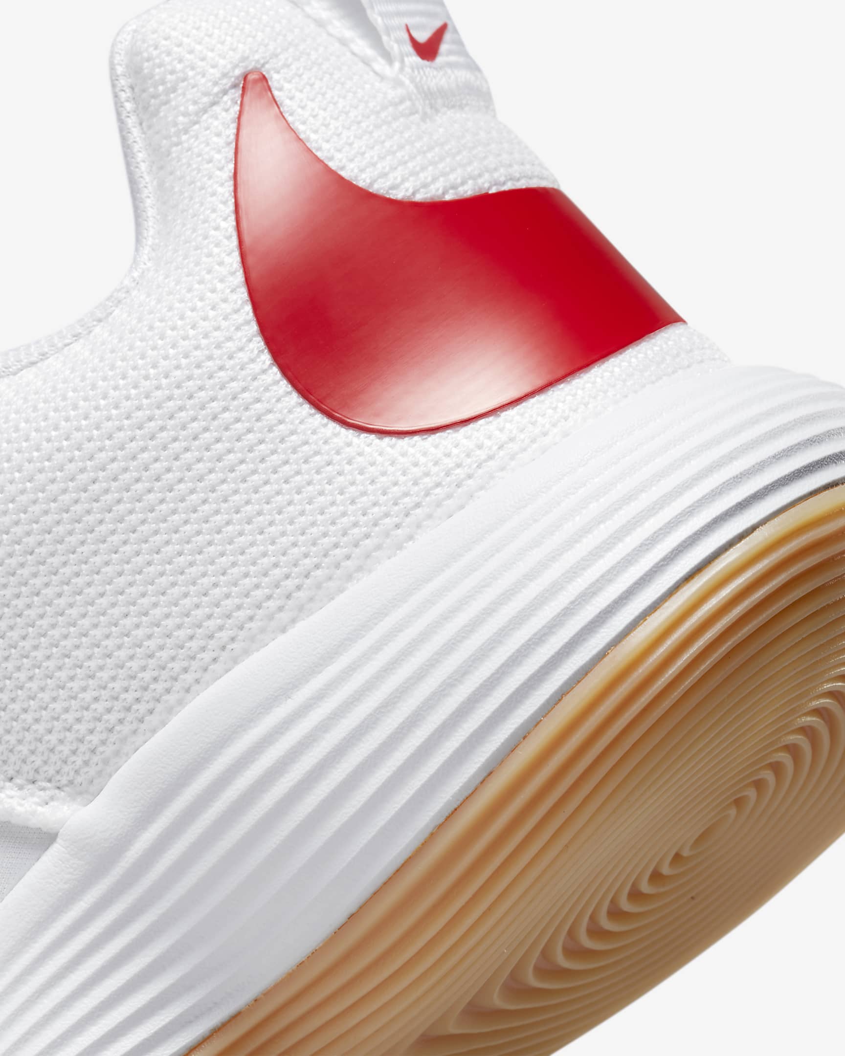 Nike React HyperSet Indoor Court Shoes - White/Gum Light Brown/University Red