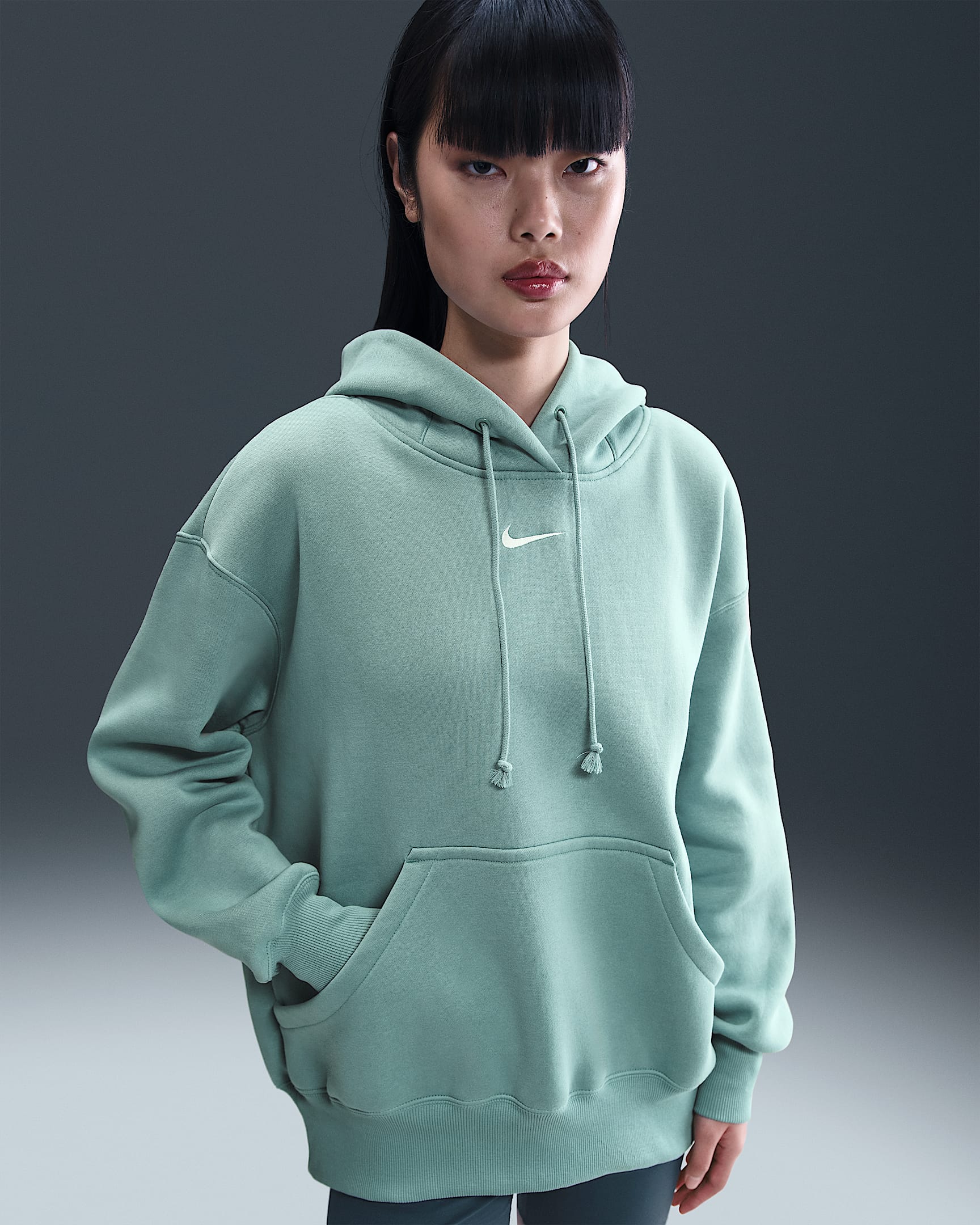 Nike Sportswear Phoenix Fleece Bol Kesimli Kadın Kapüşonlu Sweatshirt'ü - Cannon/Sail