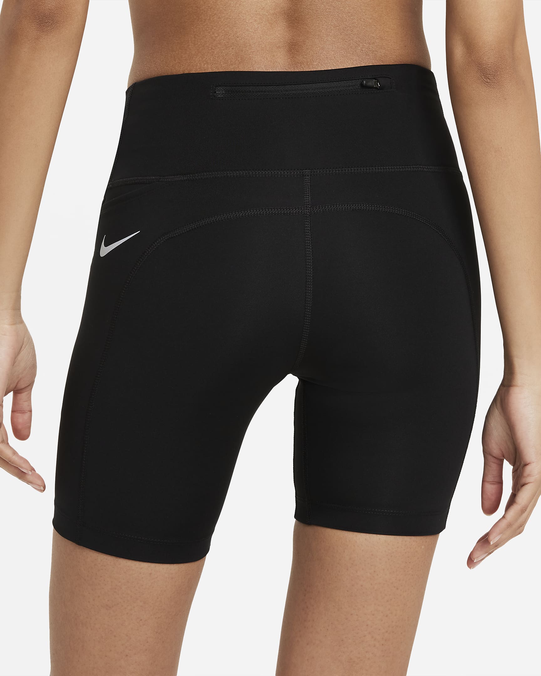 Short de running taille mi-haute Nike Fast 18 cm pour femme - Noir