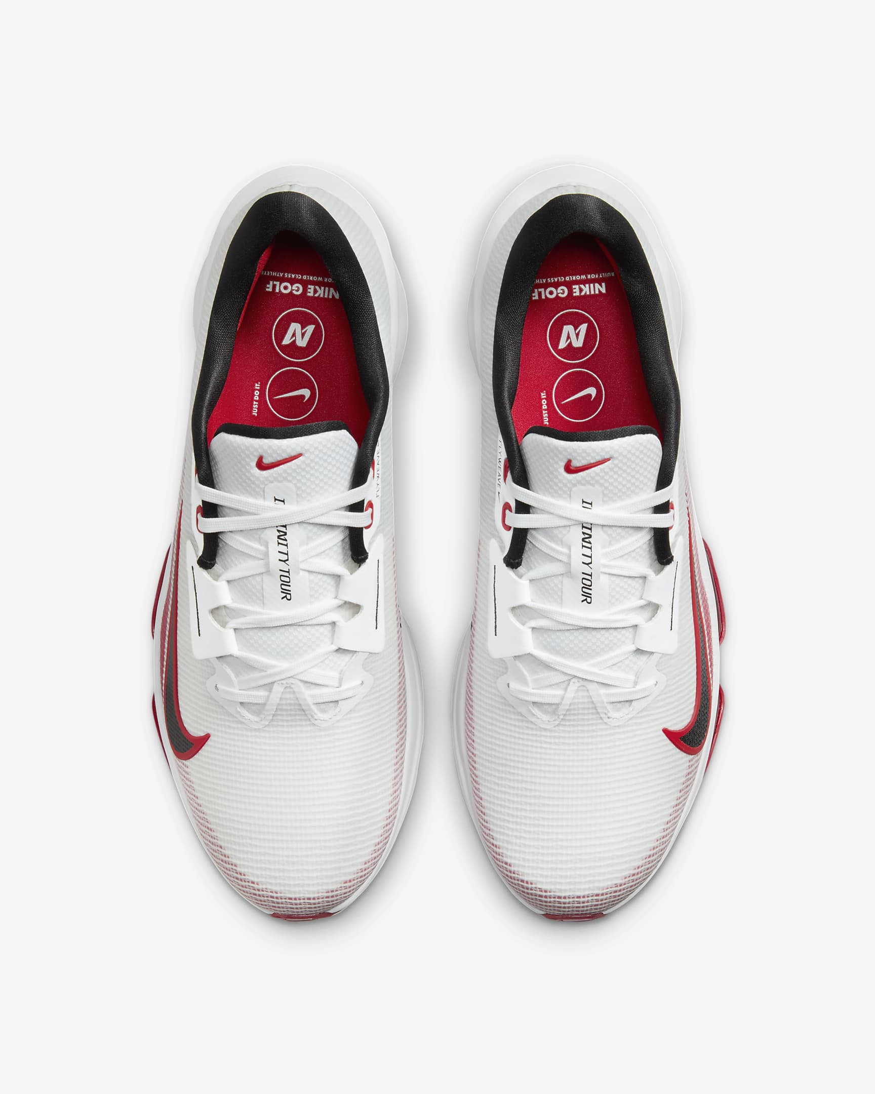 Nike Air Zoom Infinity Tour 2 高爾夫鞋 (寬) - 白色/University Red/Pure Platinum/黑色