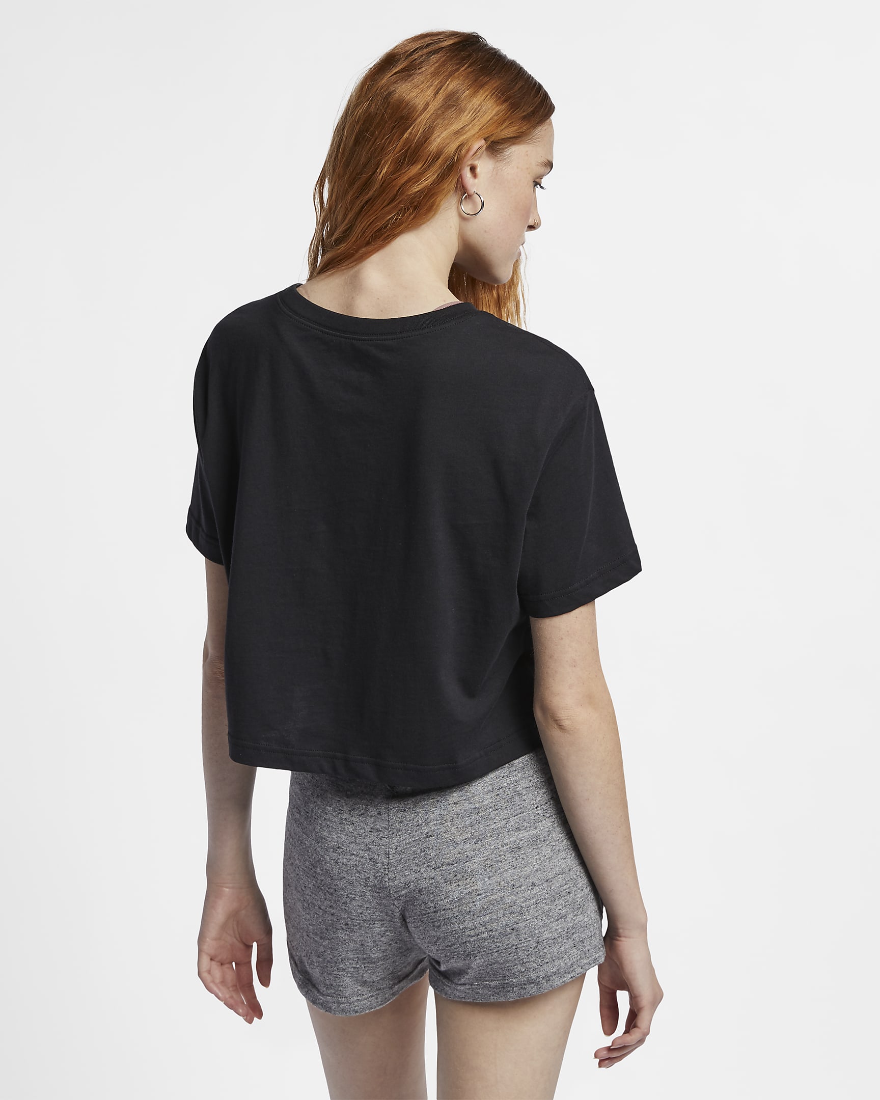 Nike Sportswear Essential Women's Cropped Logo T-Shirt - Black/White