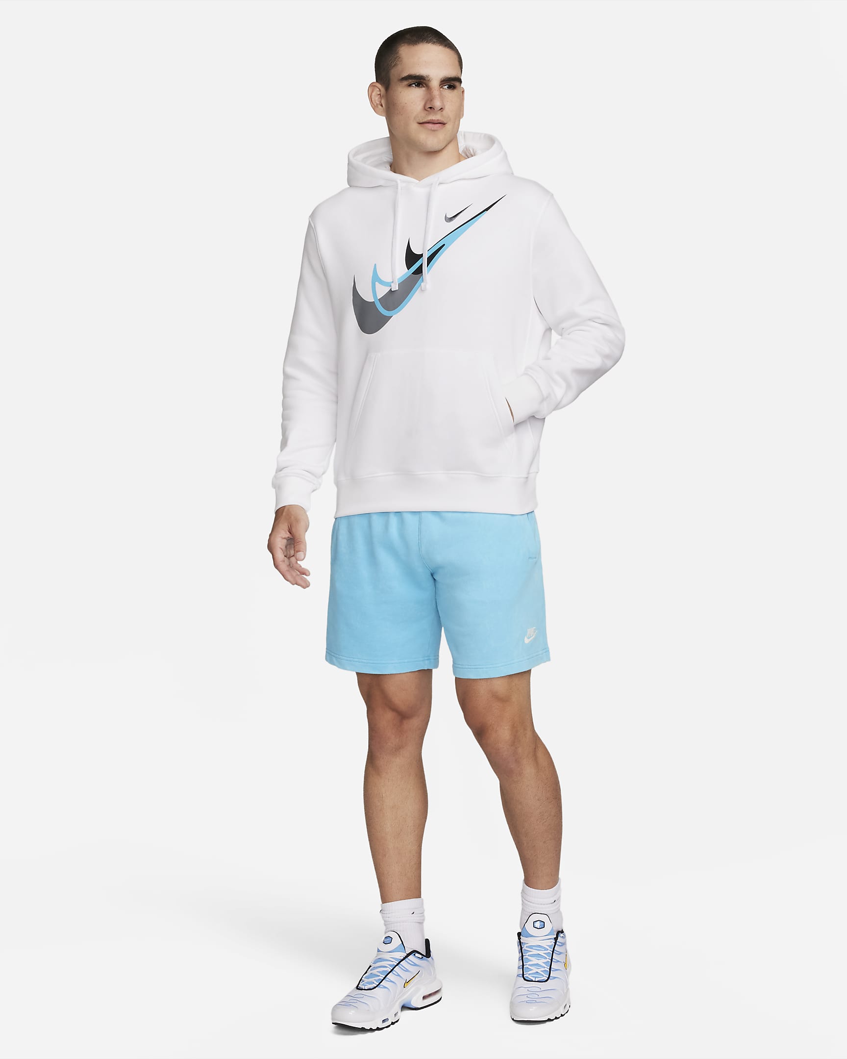 Nike Sportswear Fleece-Pullover-Hoodie für Herren - Weiß