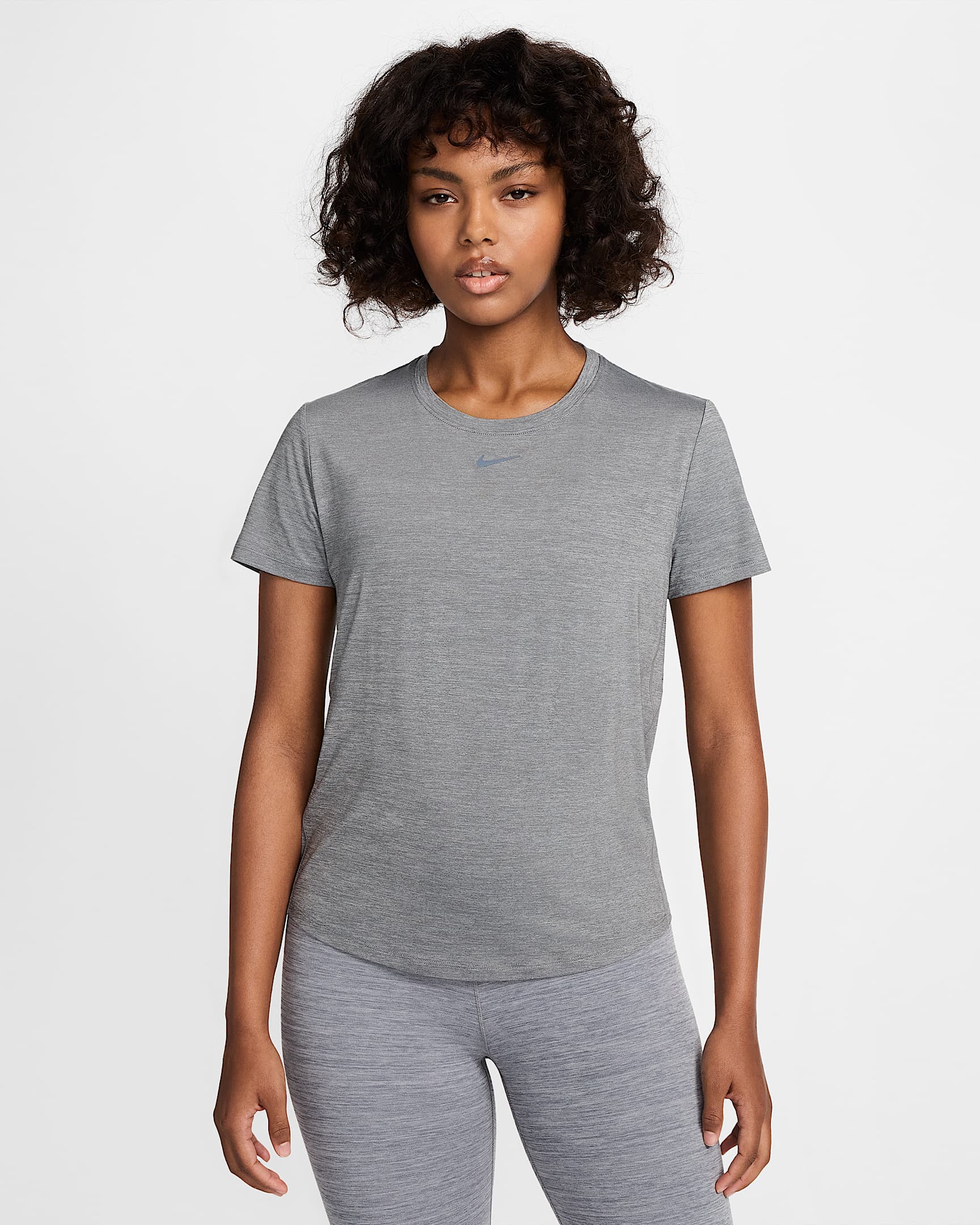 Nike One Classic Women's Dri-FIT Short-Sleeve Top - Smoke Grey/Heather/Black