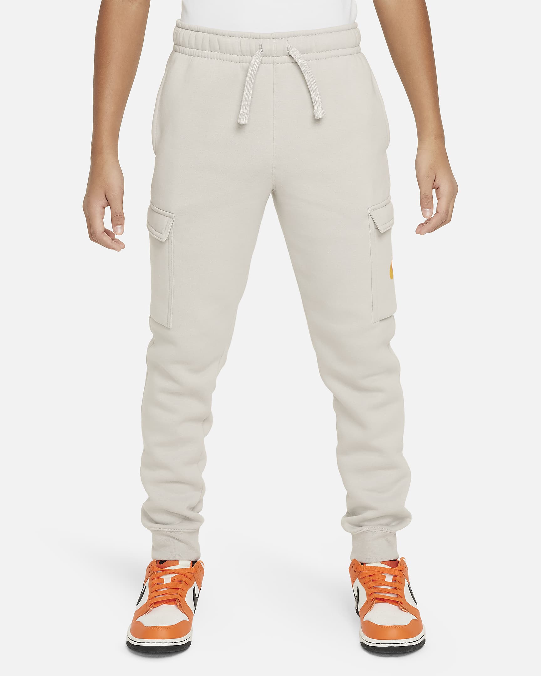 Nike Sportswear Big Kids' (Boys') Fleece Graphic Cargo Pants - Light Iron Ore