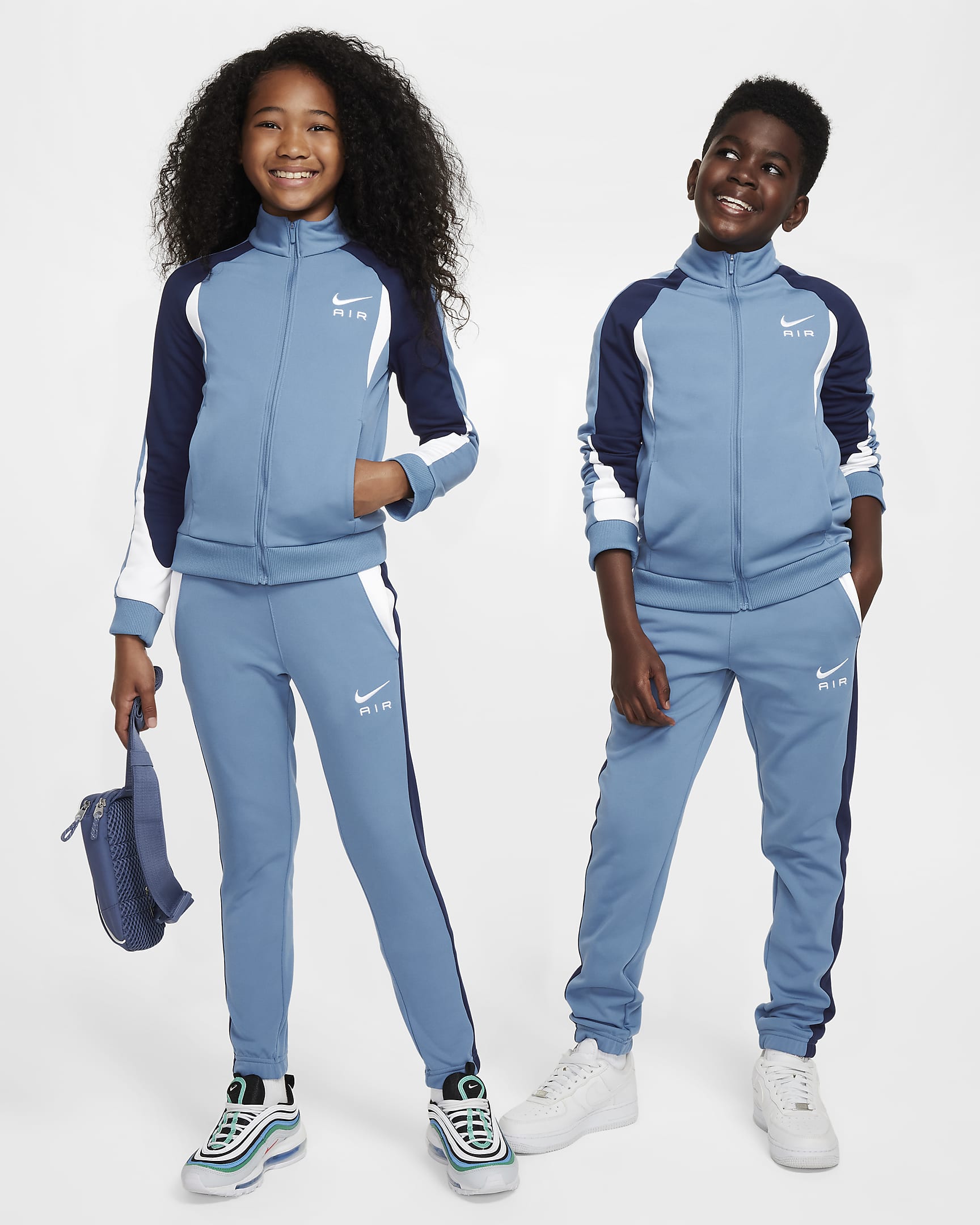 Tracksuit Nike Air för ungdom - Aegean Storm/Midnight Navy/Vit/Vit