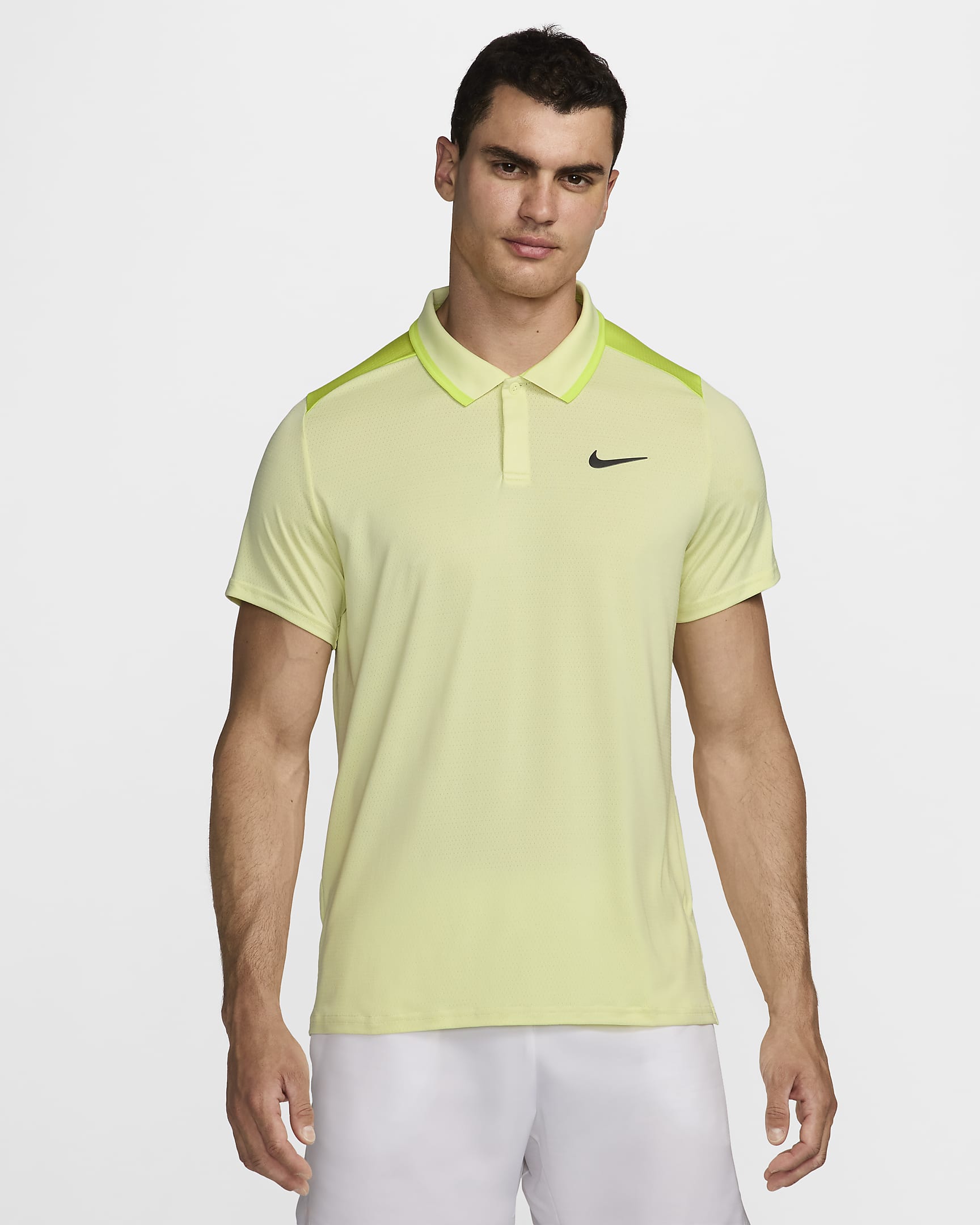 Polo de tenis Dri-FIT para hombre NikeCourt Advantage - Lima vital/Cíber/Negro