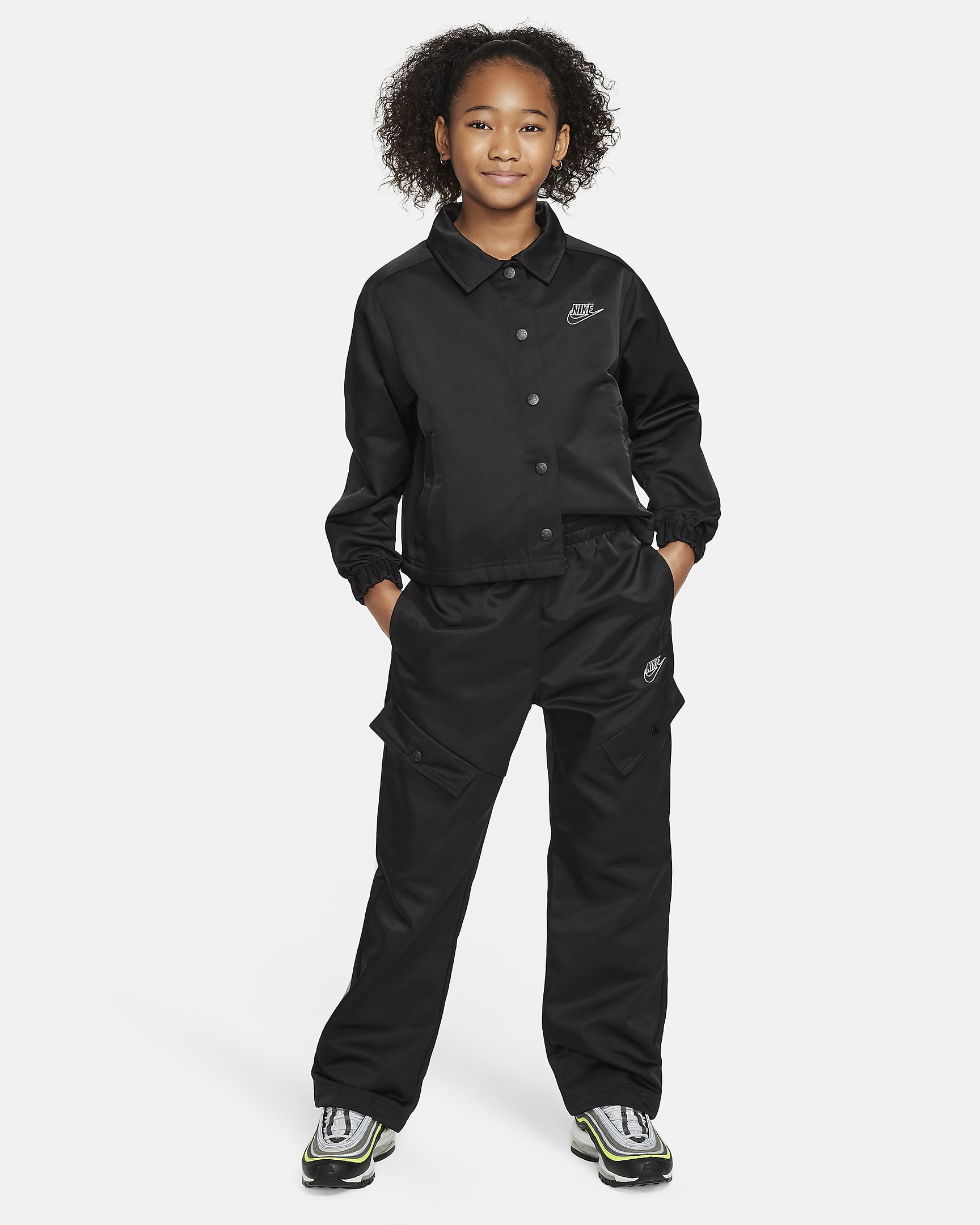 Nike Sportswear Big Kids' (Girls') Jacket - Black/White