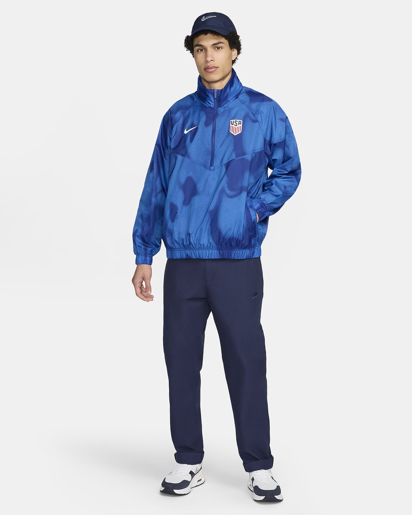 USMNT Windrunner Men's Nike Soccer Anorak Jacket - Old Royal/White