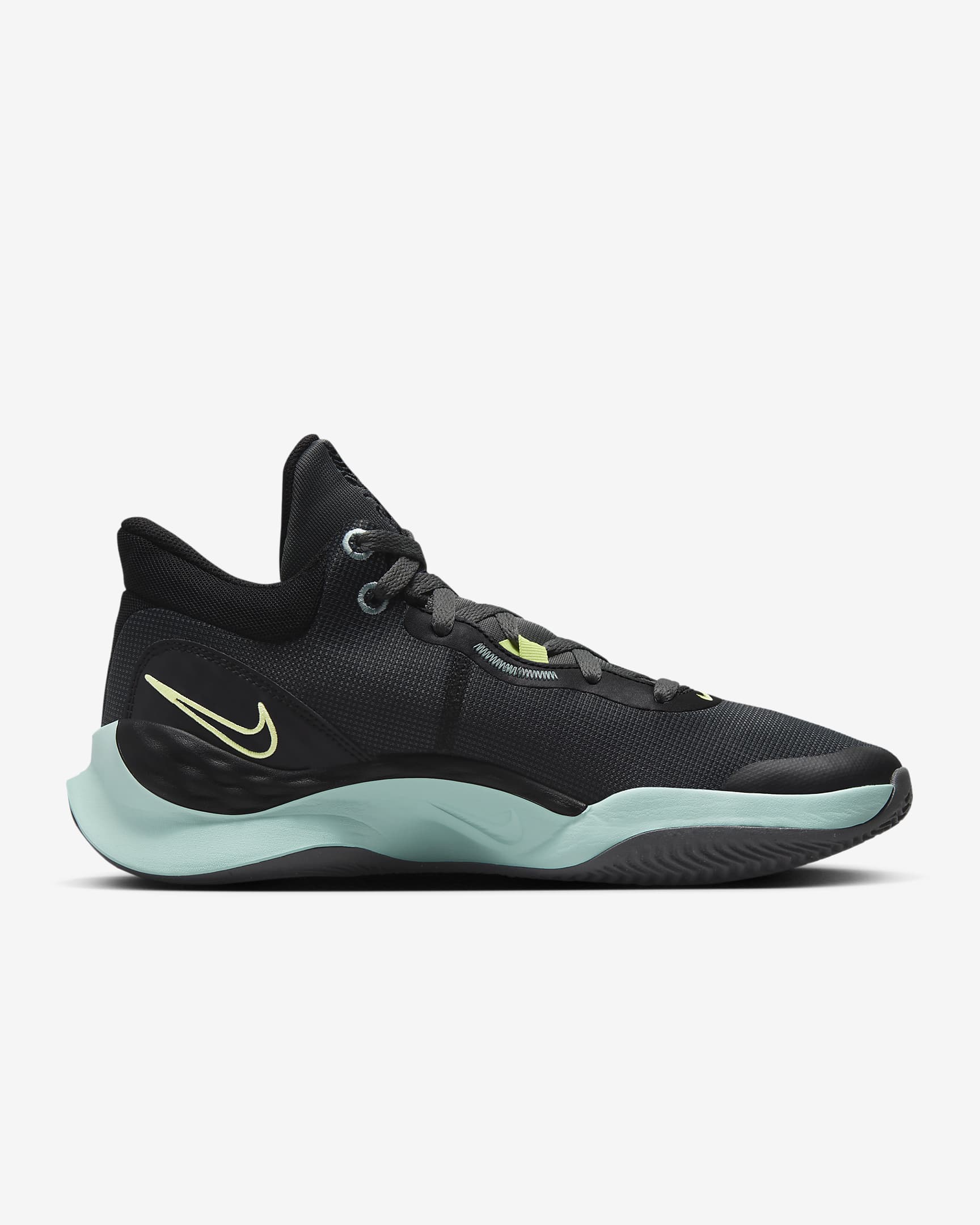 Nike Elevate 3 Basketball Shoes - Black/Iron Grey/Jade Ice/Pastel Yellow