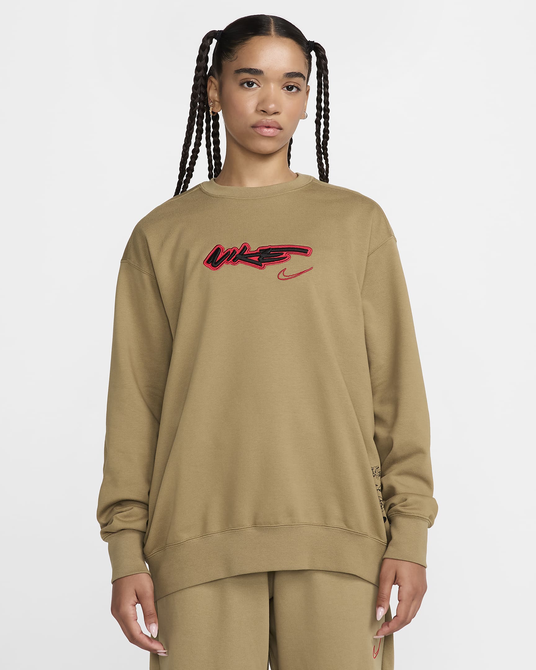 Nike Sportswear Breaking Women's Loose French Terry Top - Dark Driftwood