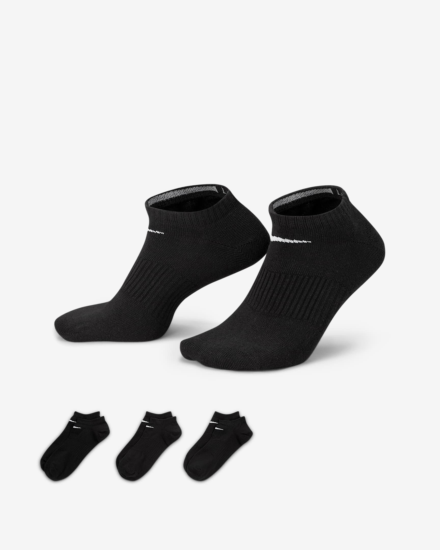 Nike Performance Lightweight Training No-Show Socks (3 Pairs) - Black/White