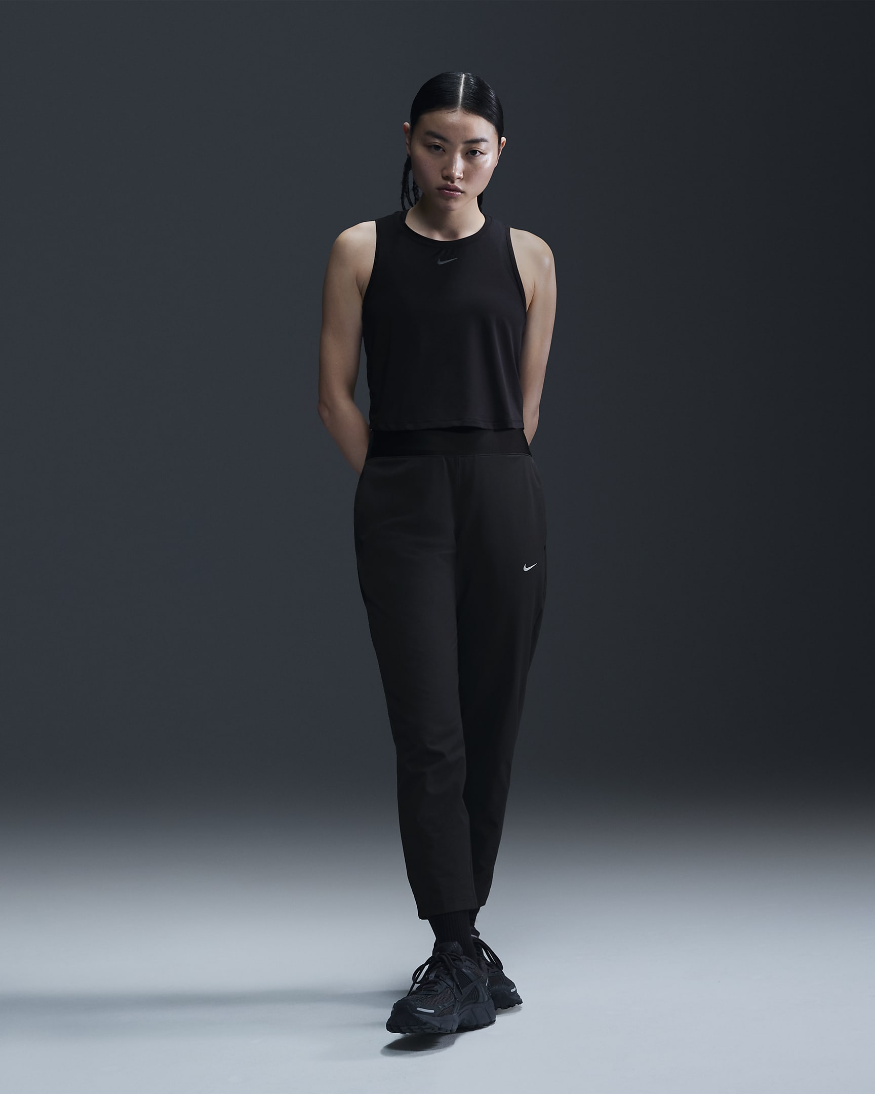 Nike One Classic Women's Dri-FIT Cropped Tank Top - Black/Black