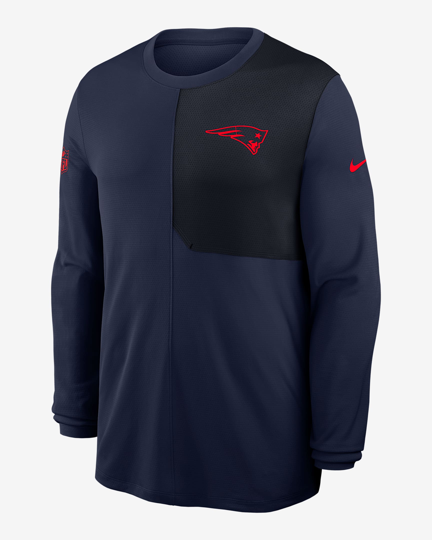 New England Patriots Sideline Coach Men's Nike Dri-FIT NFL Long-Sleeve Top - Navy