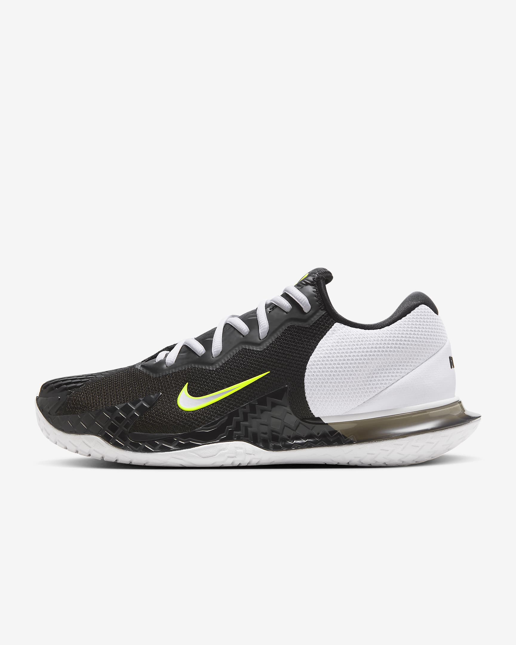 NikeCourt Vapor Cage 4 Rafa Men's Hard Court Tennis Shoes - Black/White/Volt/Metallic Silver