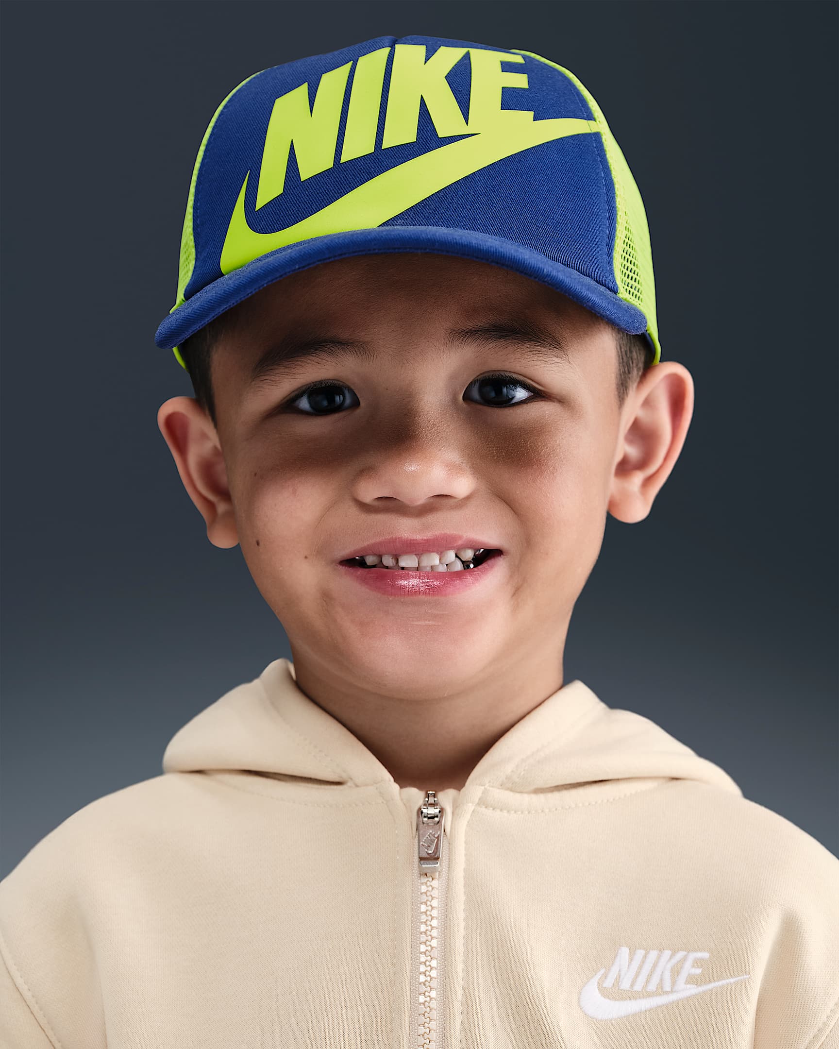 Nike Rise Kids' Structured Trucker Cap - Deep Royal Blue/Volt/Volt