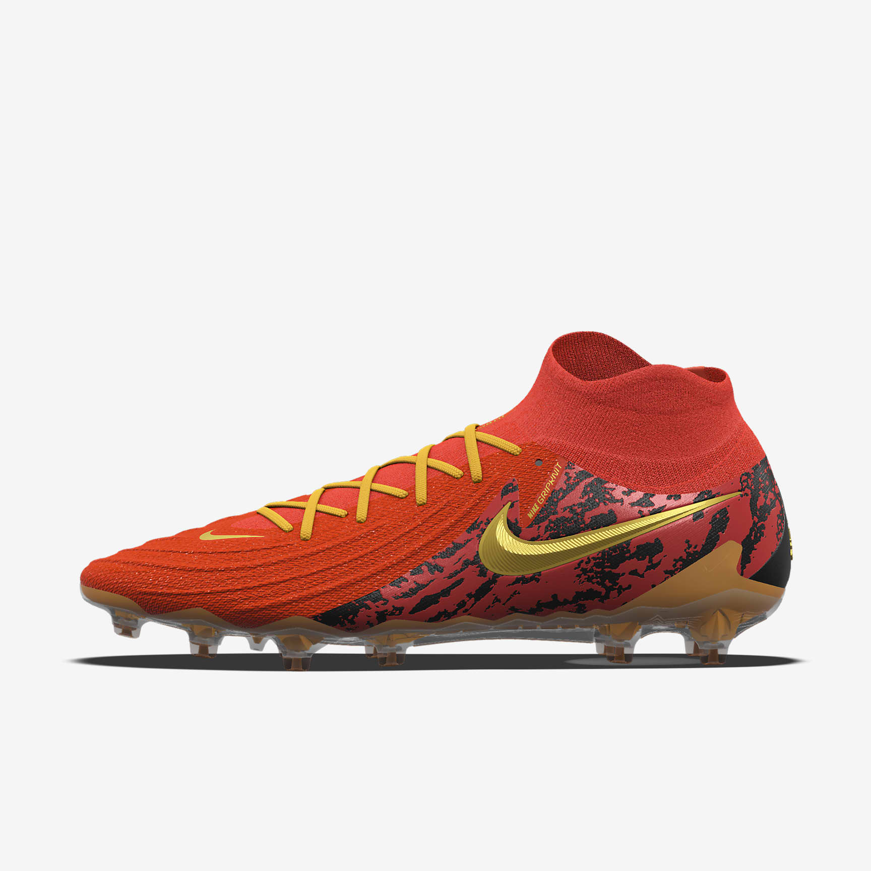 Nike Phantom Luna 2 Elite By You Custom AG-Pro High-Top Soccer Cleats - Bright Crimson/Bright Crimson
