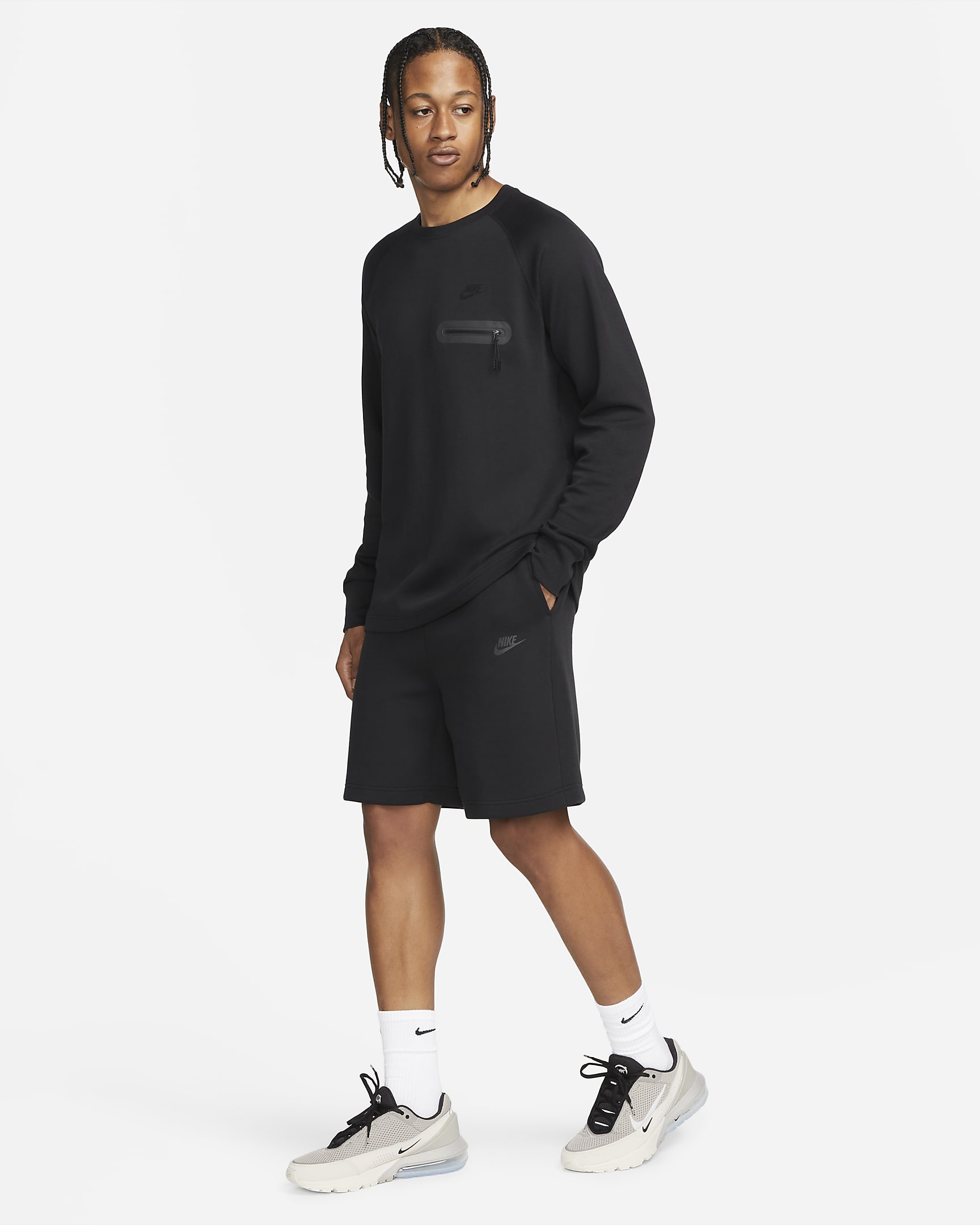 Nike Sportswear Tech Fleece-shorts til mænd - sort/sort