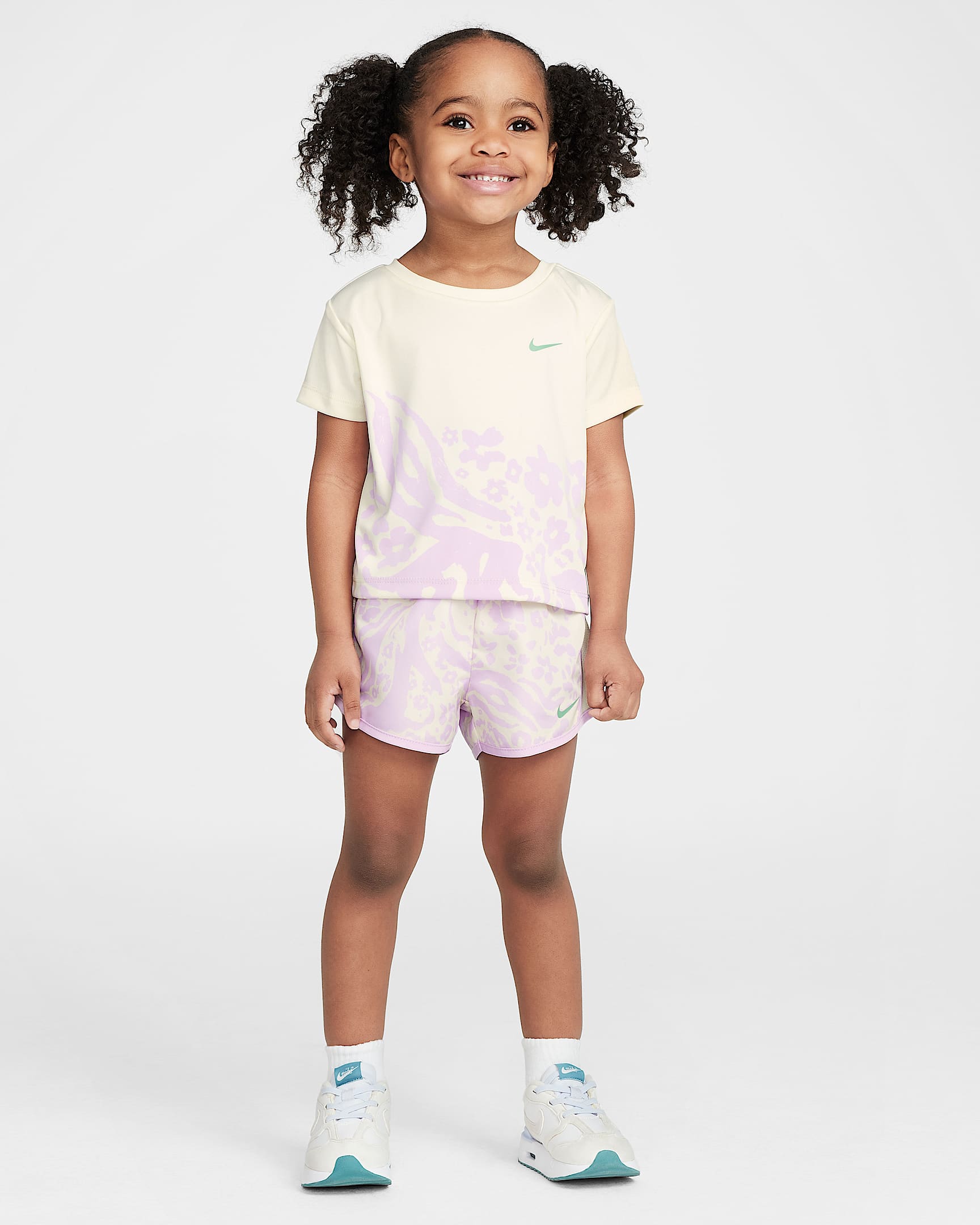 Nike Dri-FIT Toddler Wild Flower 2-Piece Tempo Set - Coconut Milk