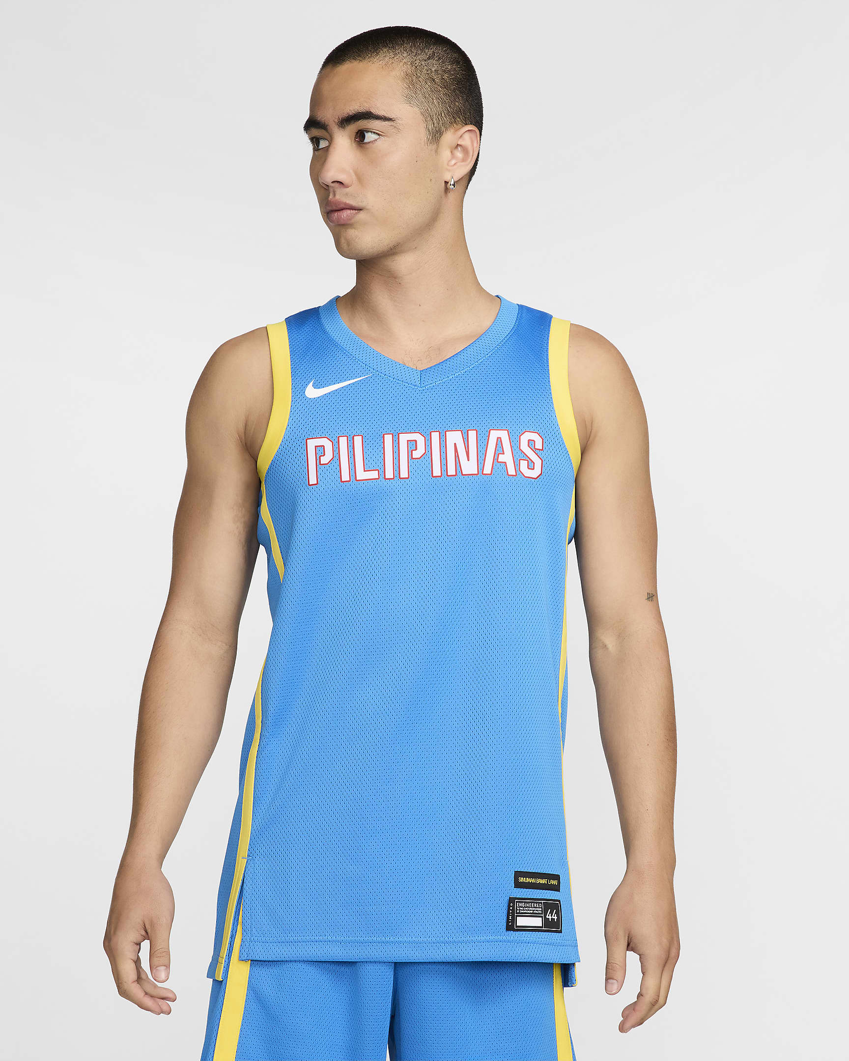 Philippines Limited Road Men's Nike Basketball Jersey - Light Photo Blue/Tour Yellow