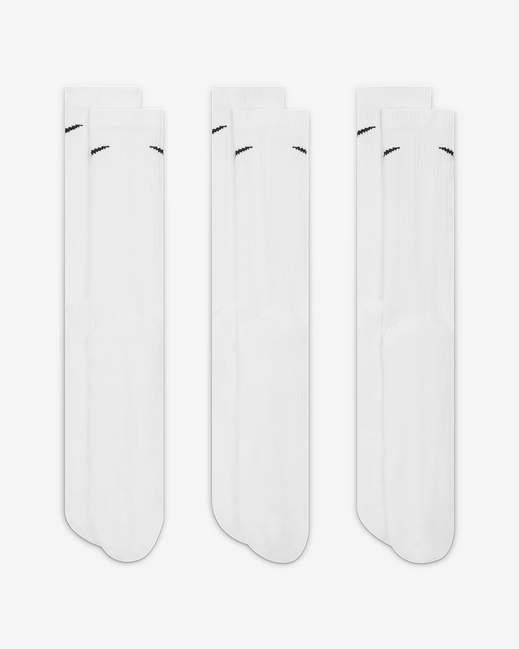 Nike Everyday Plus Cushioned Training Crew Socks (3 Pairs) - White/Black