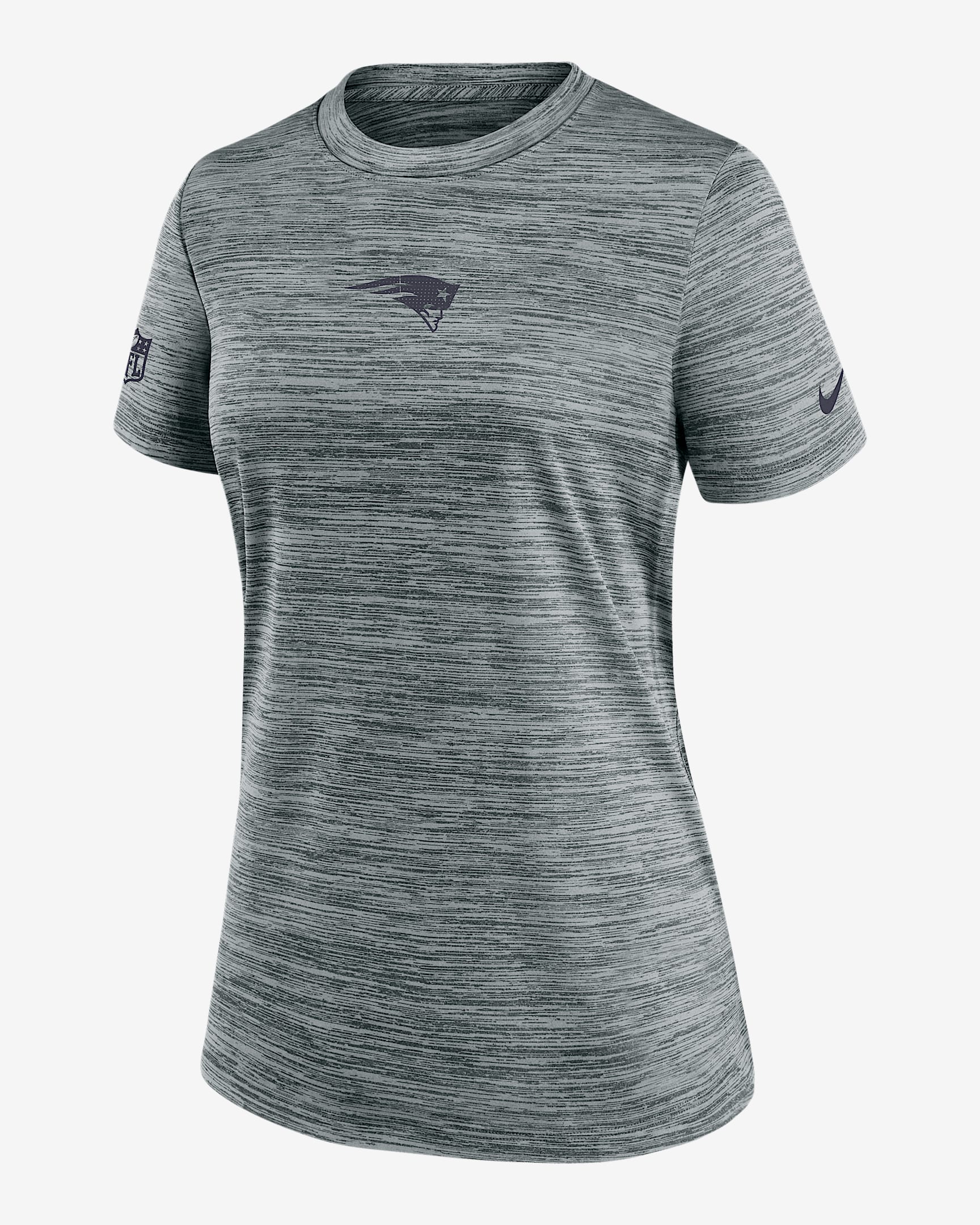 New England Patriots Sideline Team Issue Velocity Women's Nike Dri-FIT NFL T-Shirt - Grey Heather