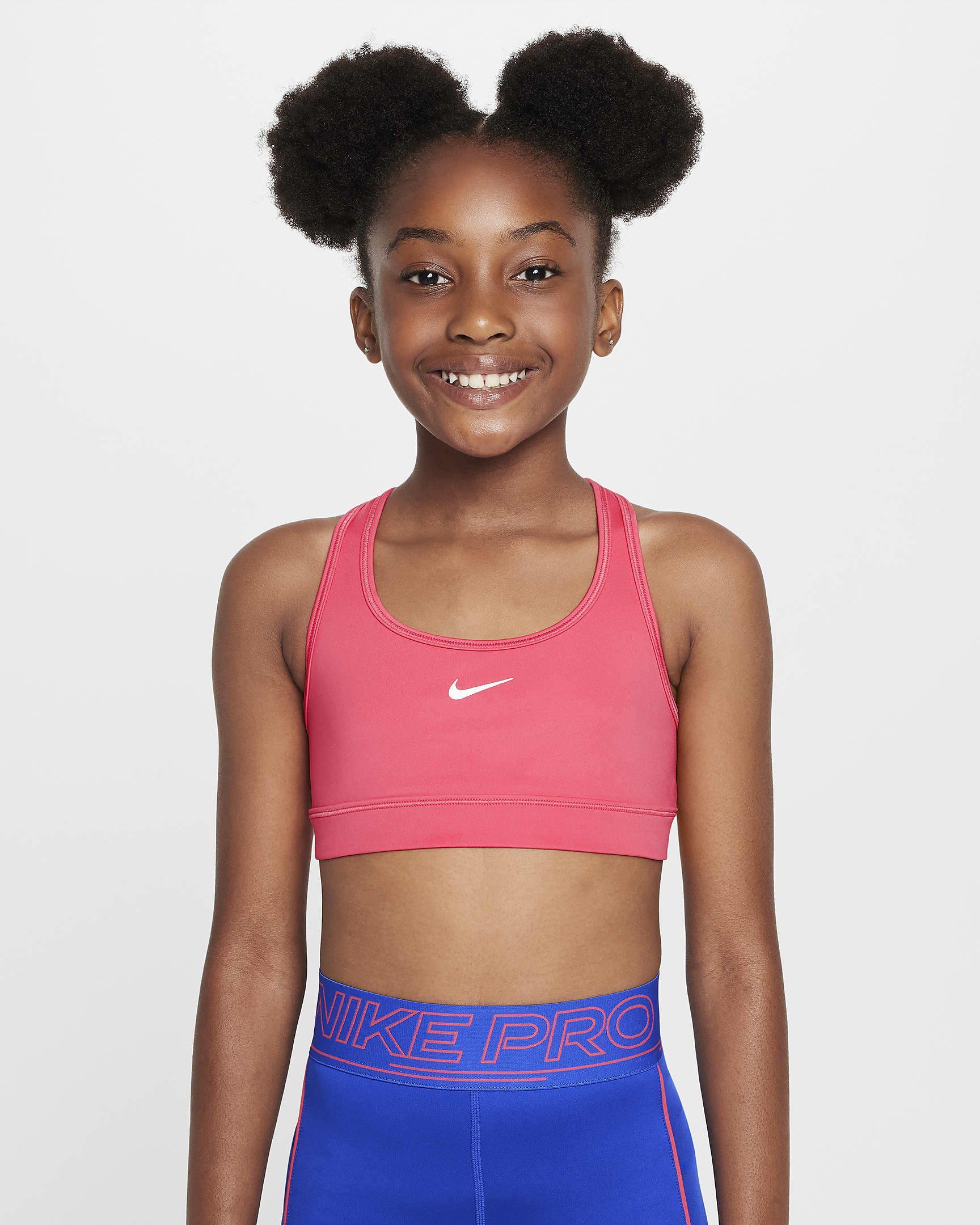 Nike Swoosh Older Kids' (Girls') Sports Bra - Aster Pink/White