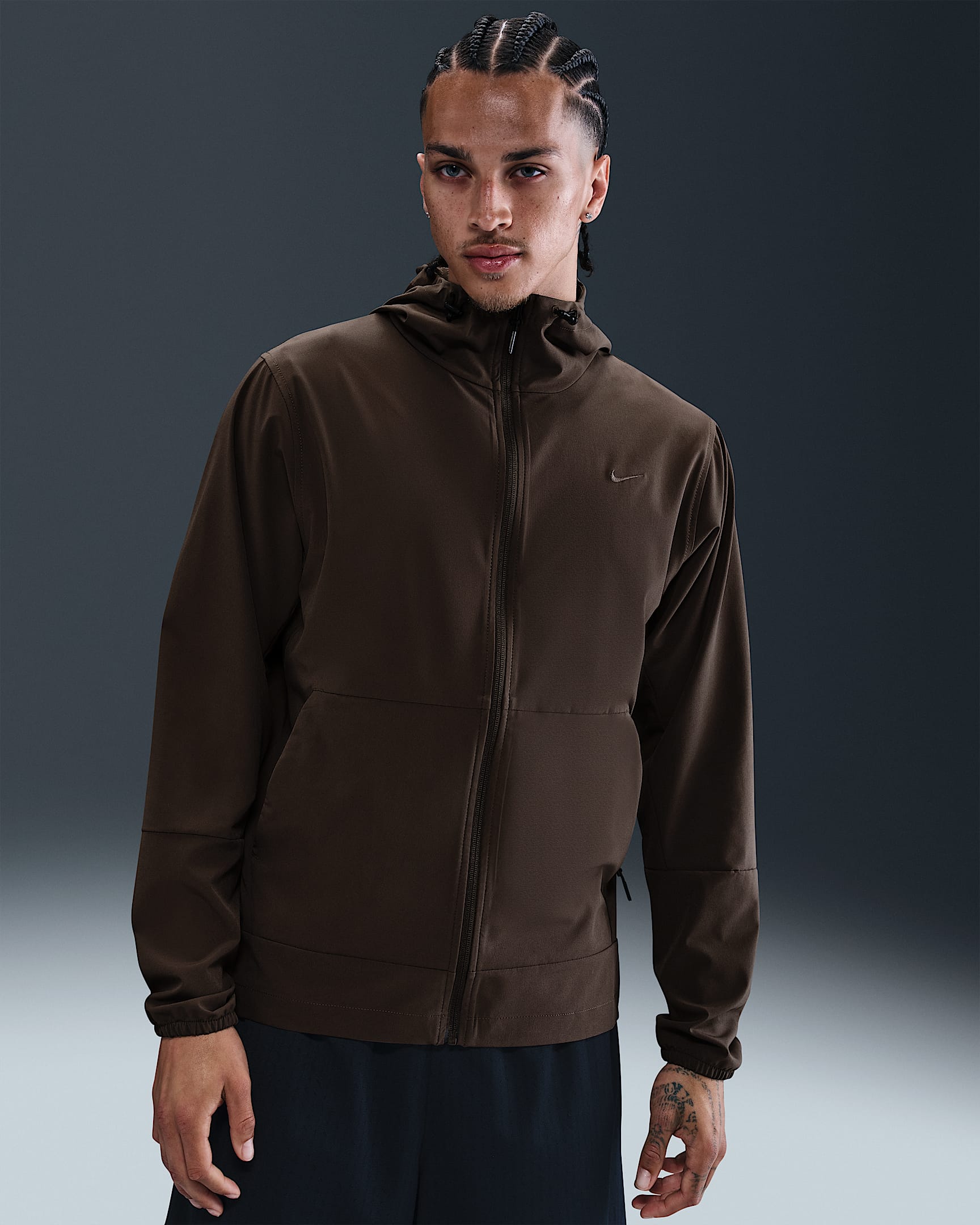 Nike Unlimited Men's Repel Hooded Versatile Jacket - Baroque Brown/Black/Baroque Brown