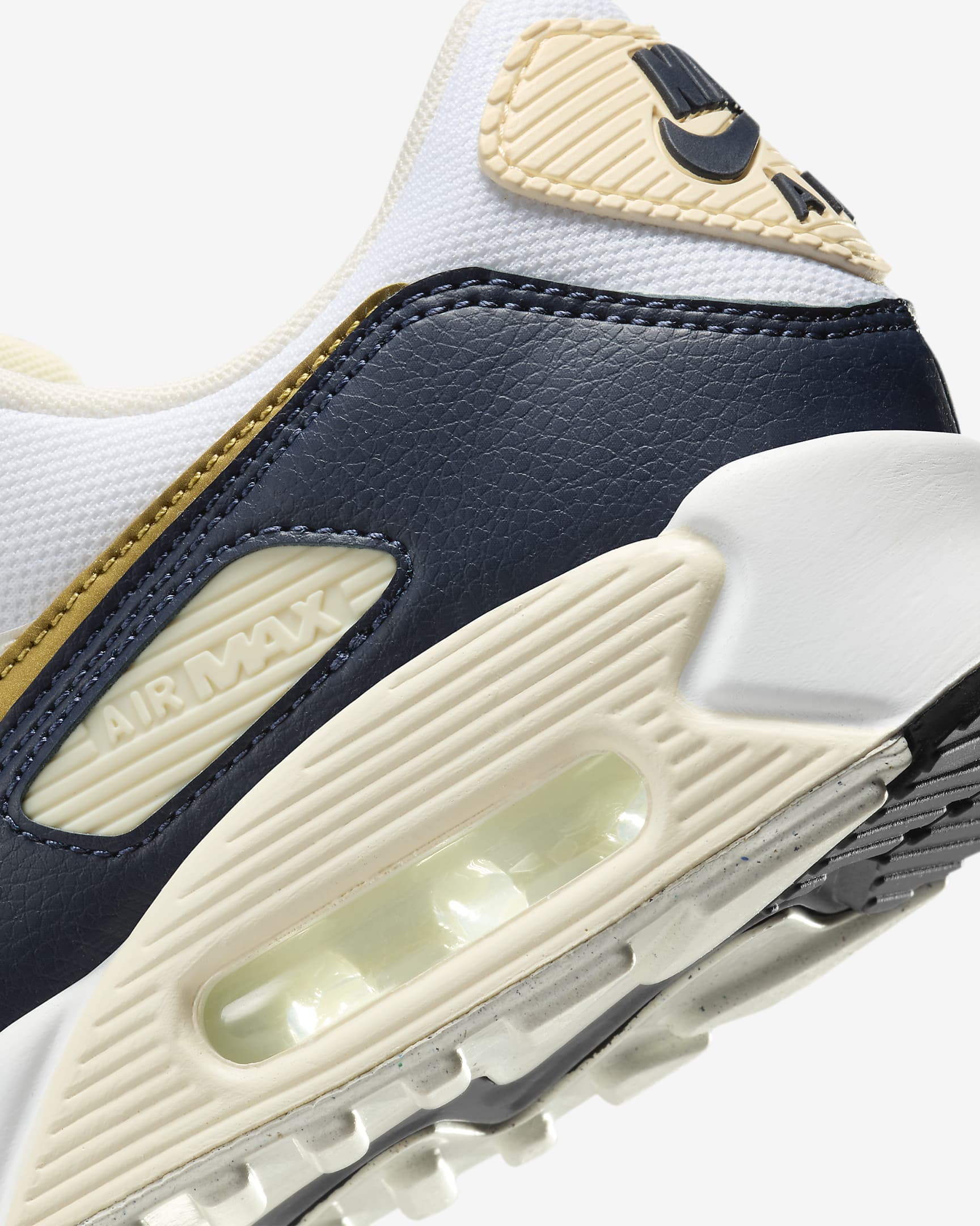 Nike Air Max 90 Next Nature 女鞋 - 白色/Obsidian/Coconut Milk/Metallic Gold