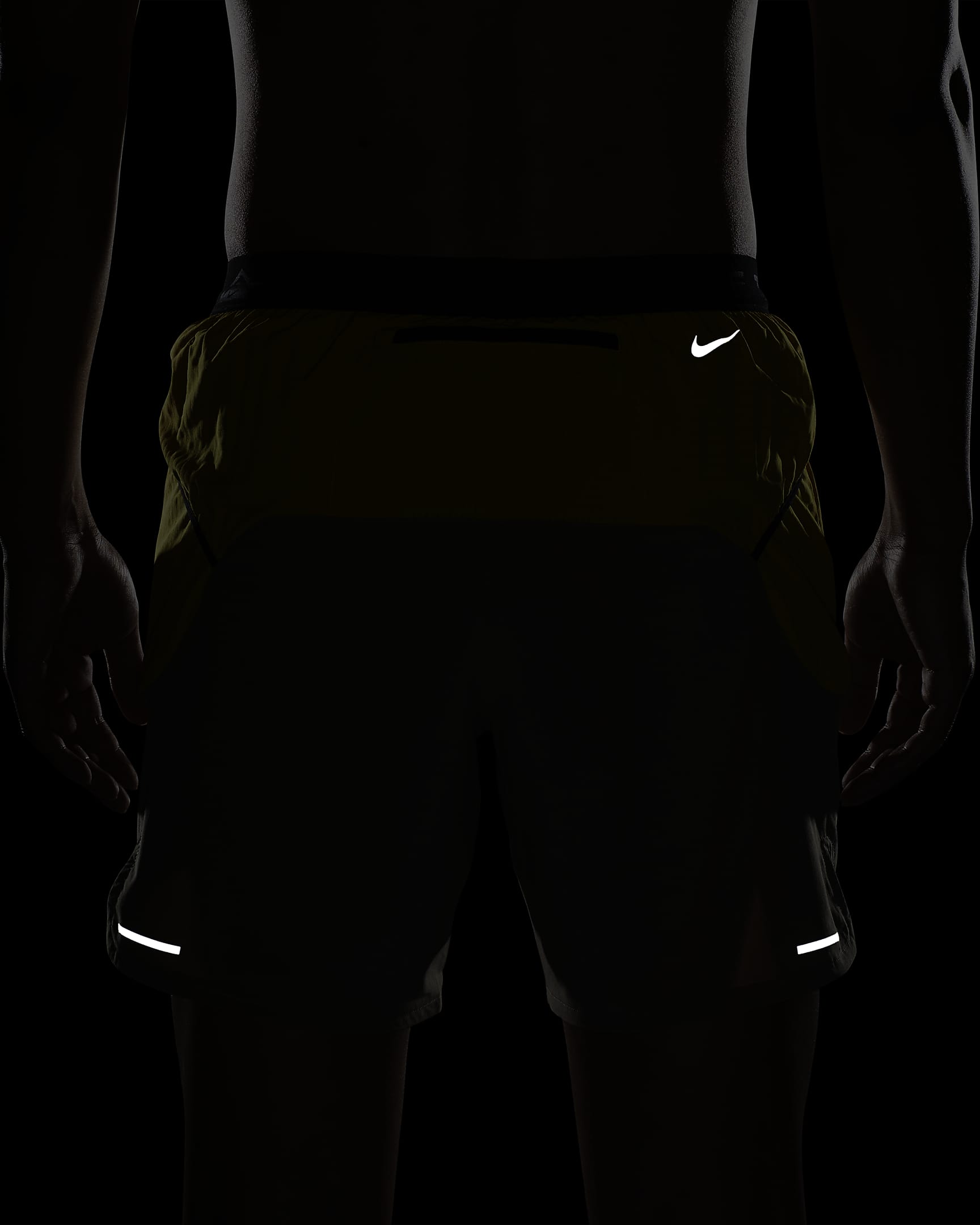 Nike Trail Second Sunrise Men's Dri-FIT 7" Brief-Lined Running Shorts - Khaki/Vivid Sulfur/Coconut Milk