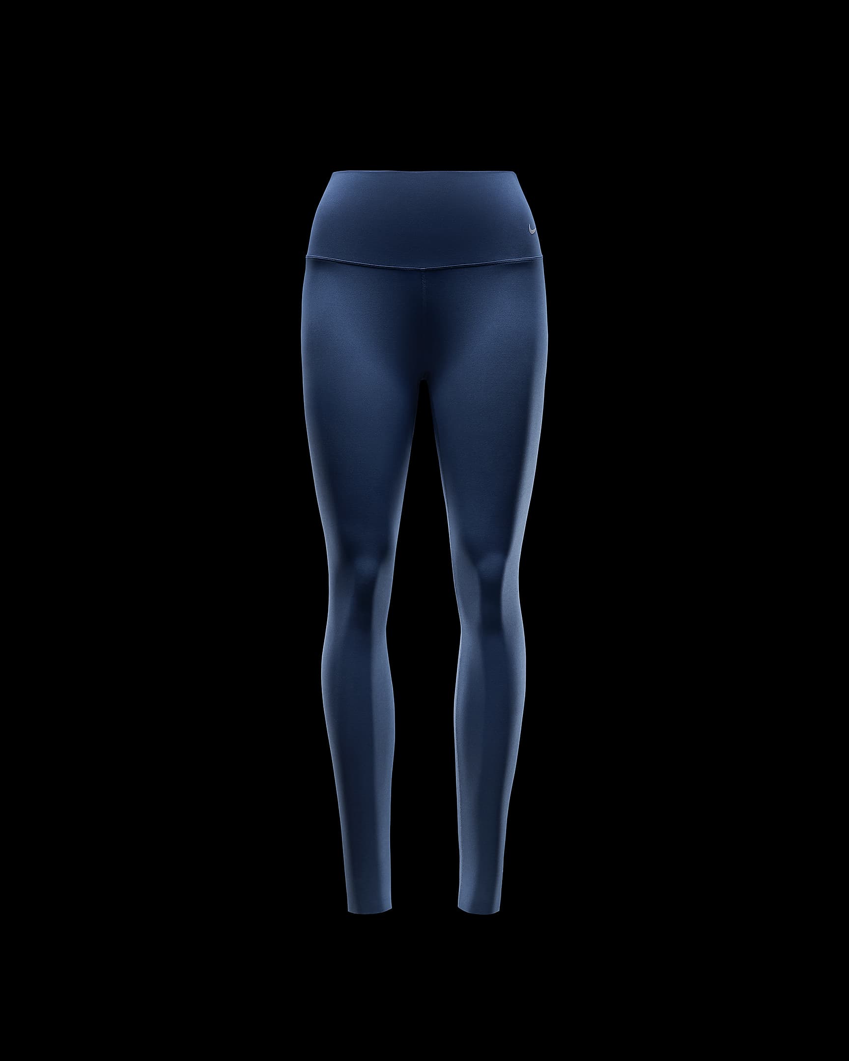 Leggings de largo completo de tiro alto y sujeción ligera para mujer Nike Zenvy - Azul marino militar/Negro