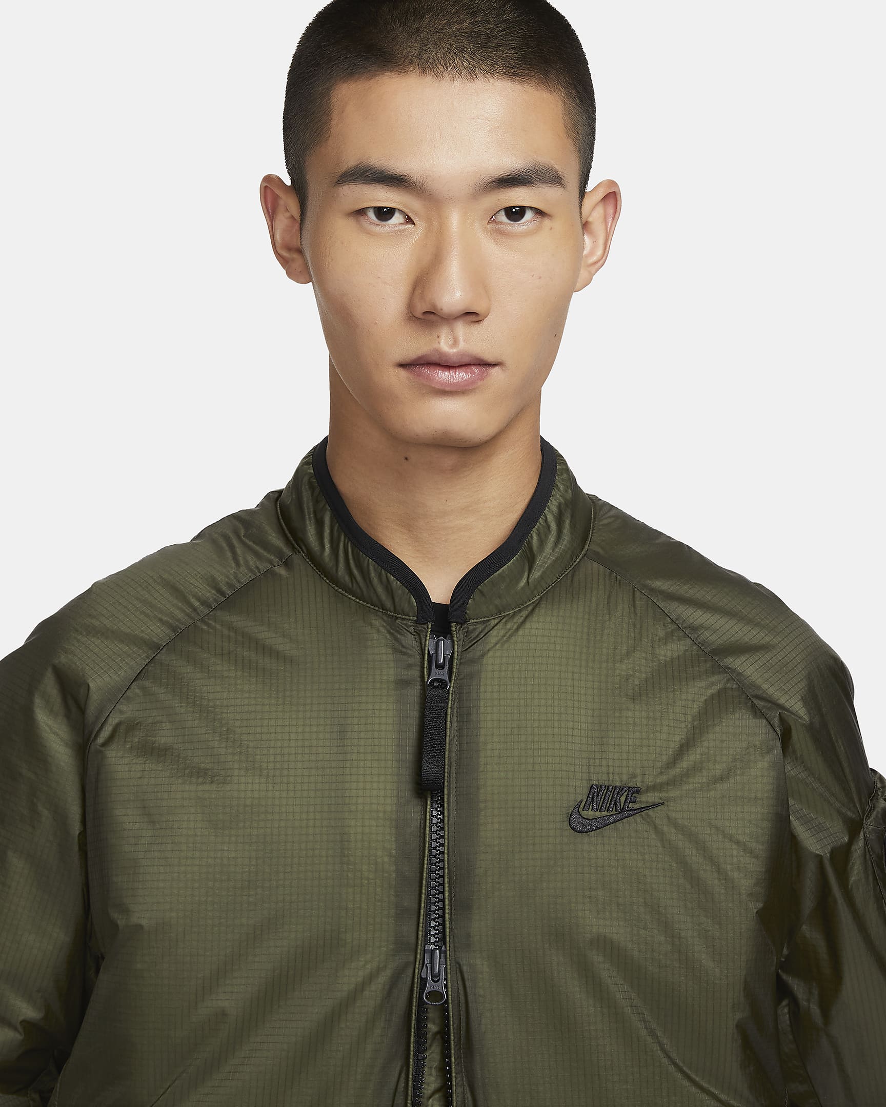 Veste ample isolante Nike Sportswear Tech Therma-FIT pour homme - Cargo Khaki/Noir