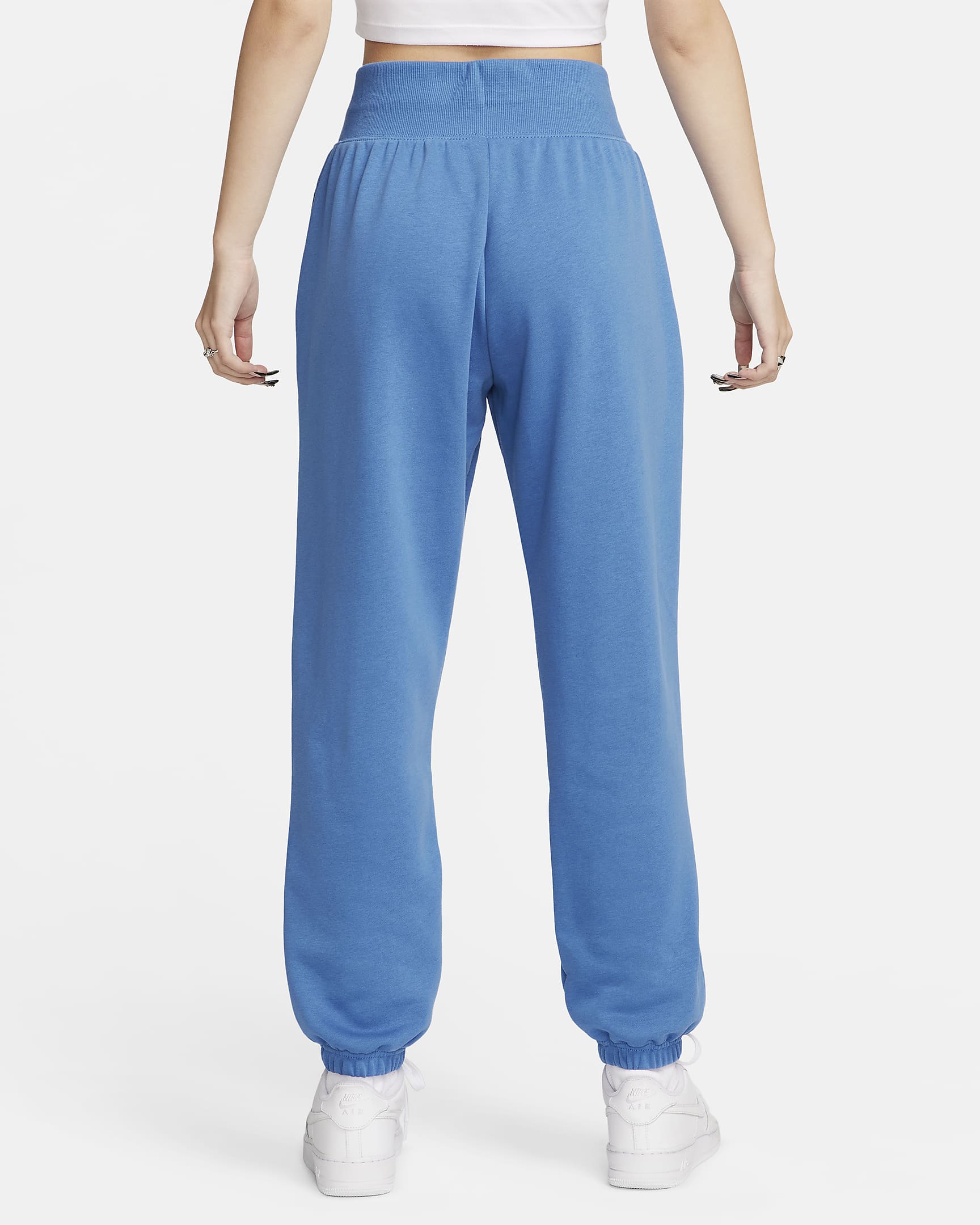 Nike Sportswear Phoenix Fleece Women's High-Waisted Oversized French Terry Tracksuit Bottoms - Star Blue/Sail