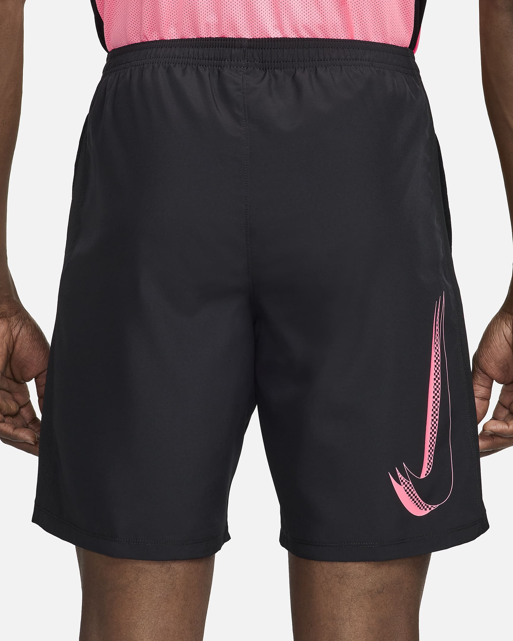 Nike Academy Dri-FIT fotballshorts til herre - Svart/Svart/Sunset Pulse