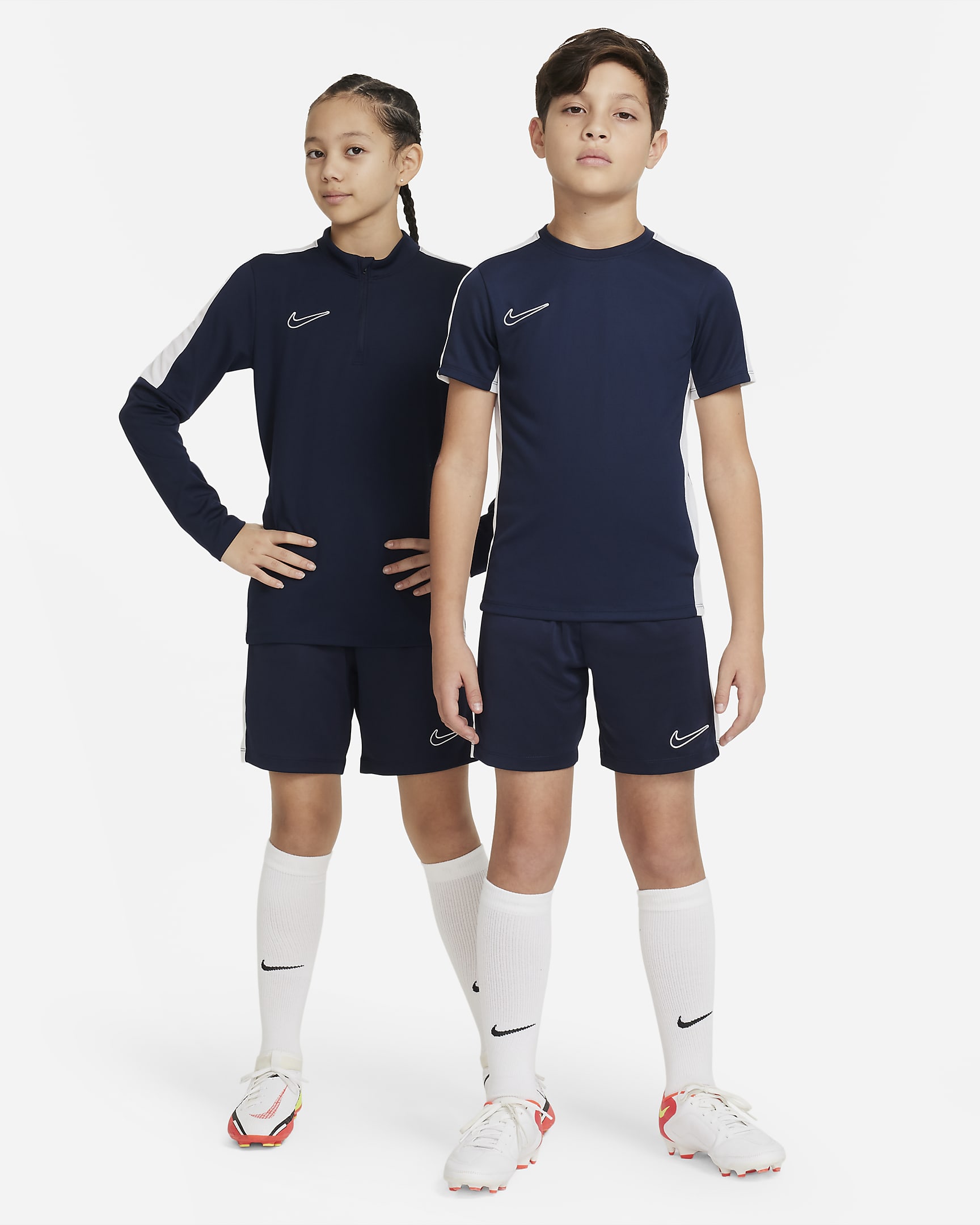 Nike Dri-FIT Academy23 Pantalons curts de futbol - Nen/a - Obsidian/Blanc/Blanc