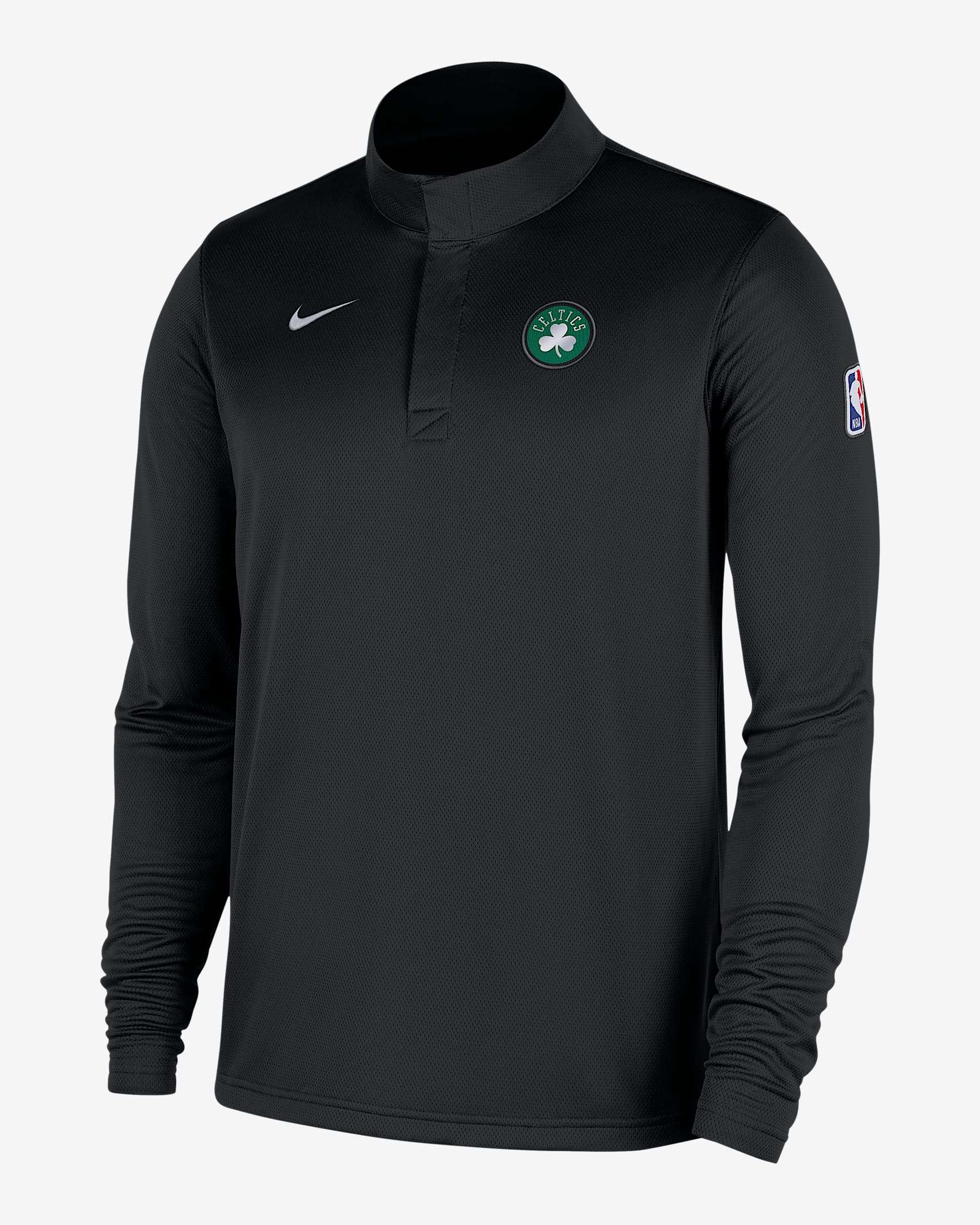 Boston Celtics Men's Nike Dri-FIT NBA 1/4-Zip Long-Sleeve Top - Black/White