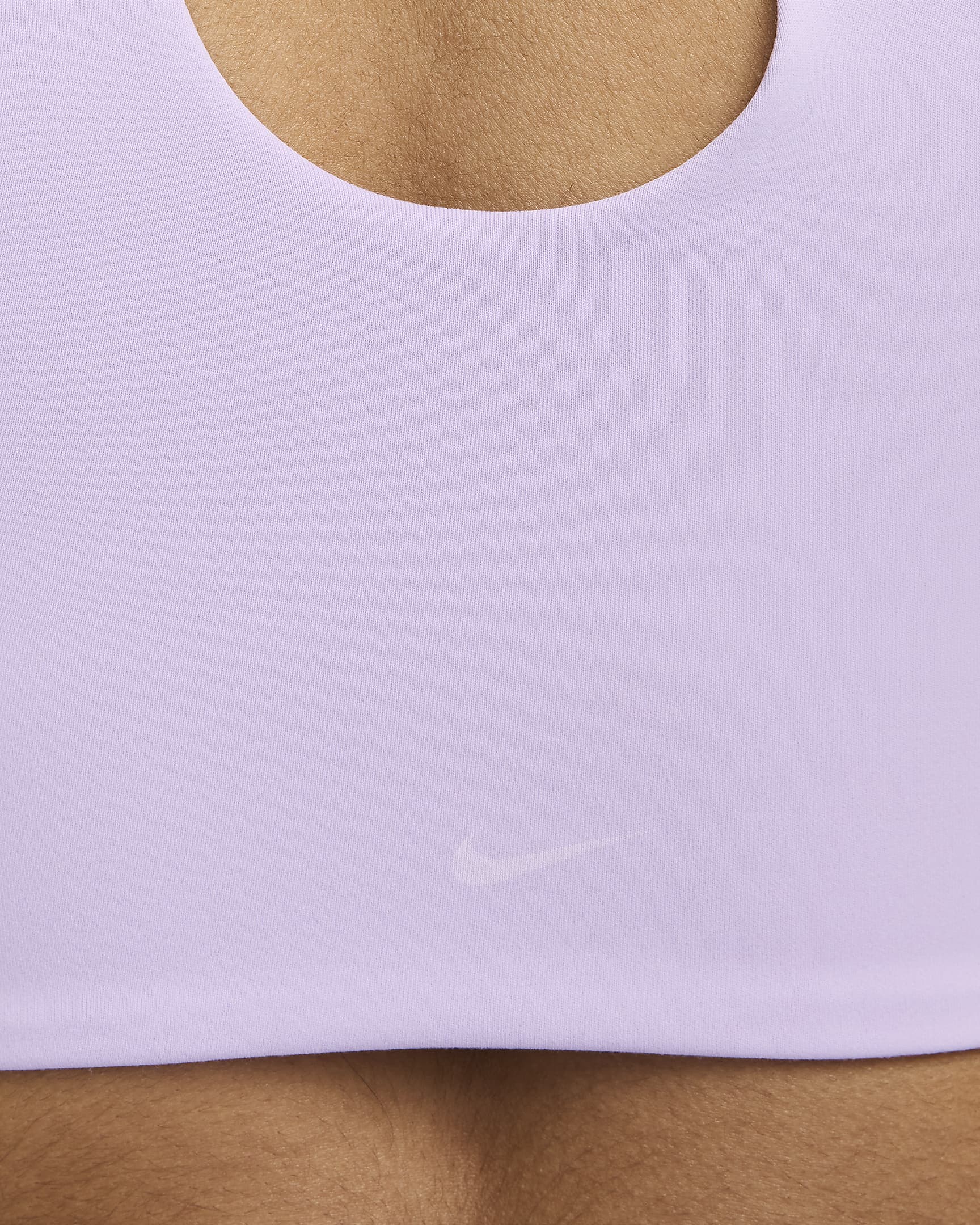 Bra deportivo de baja sujeción de talle largo con forro ligero para mujer Nike One Convertible - Flor de lila/Flor de lila/Alba/Blanco