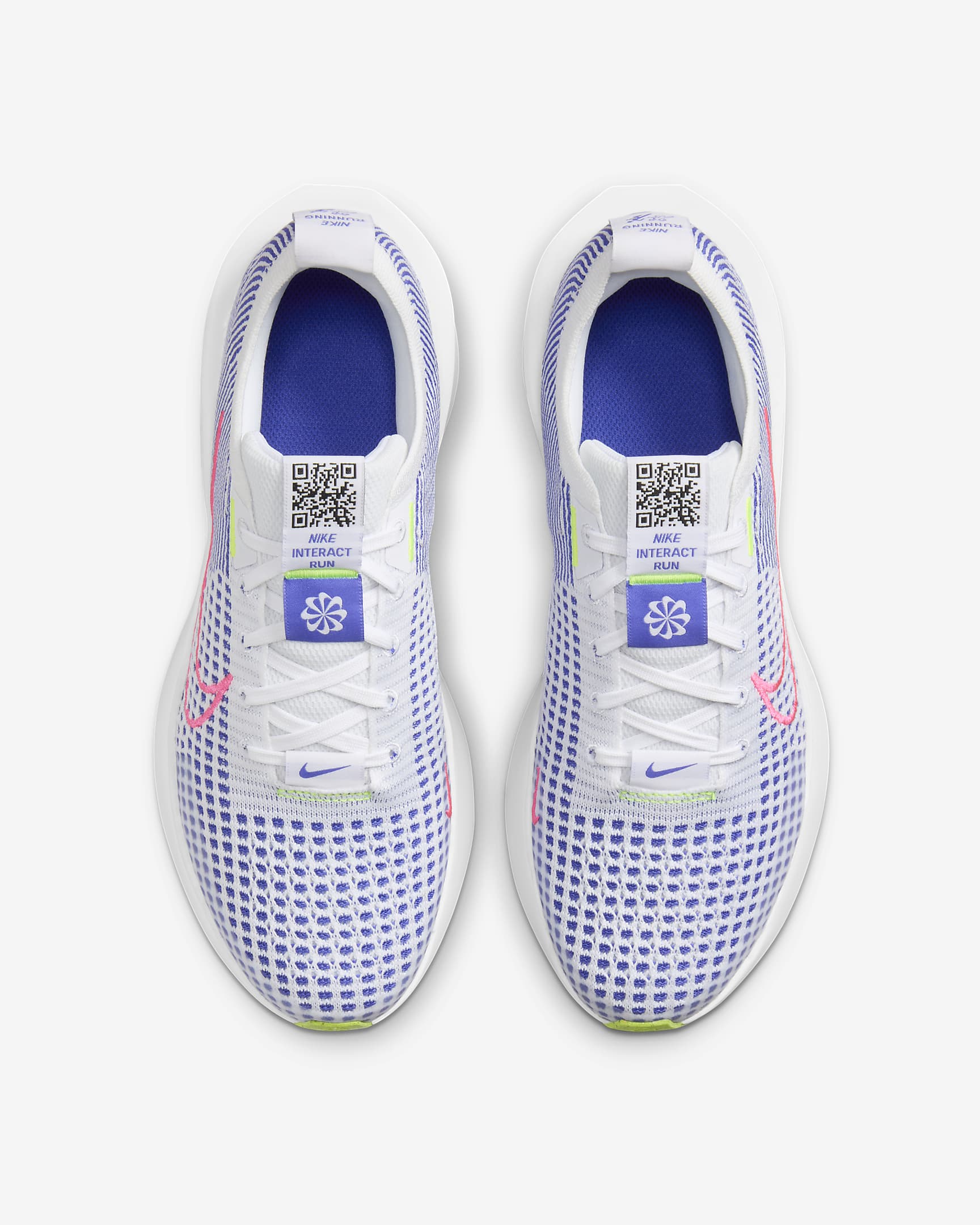 Tenis de correr en pavimento para mujer Nike Interact Run - Blanco/Azul astronómico/Volt/Hiperrosa