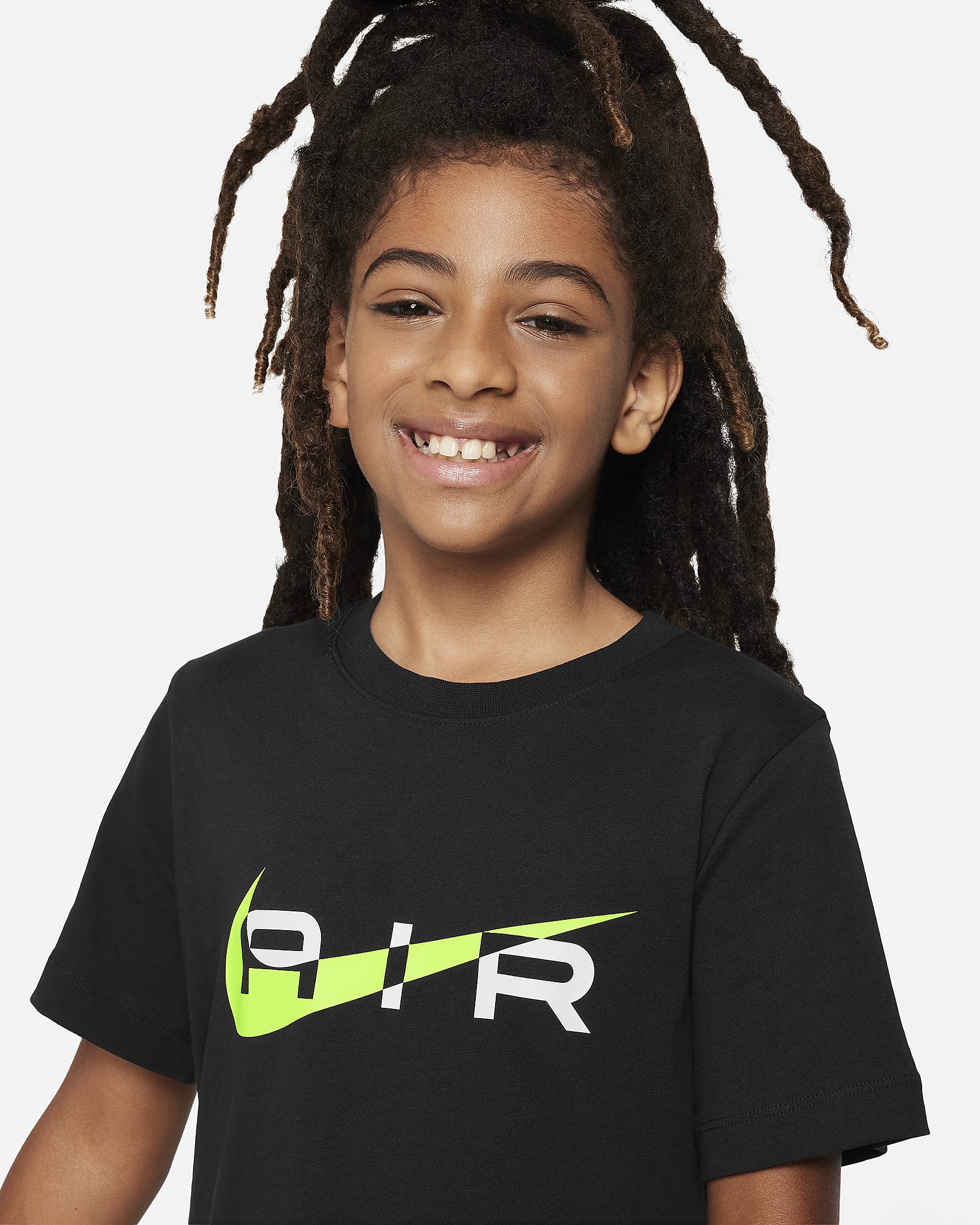 Nike Air Older Kids' (Boys') T-Shirt - Black/Volt