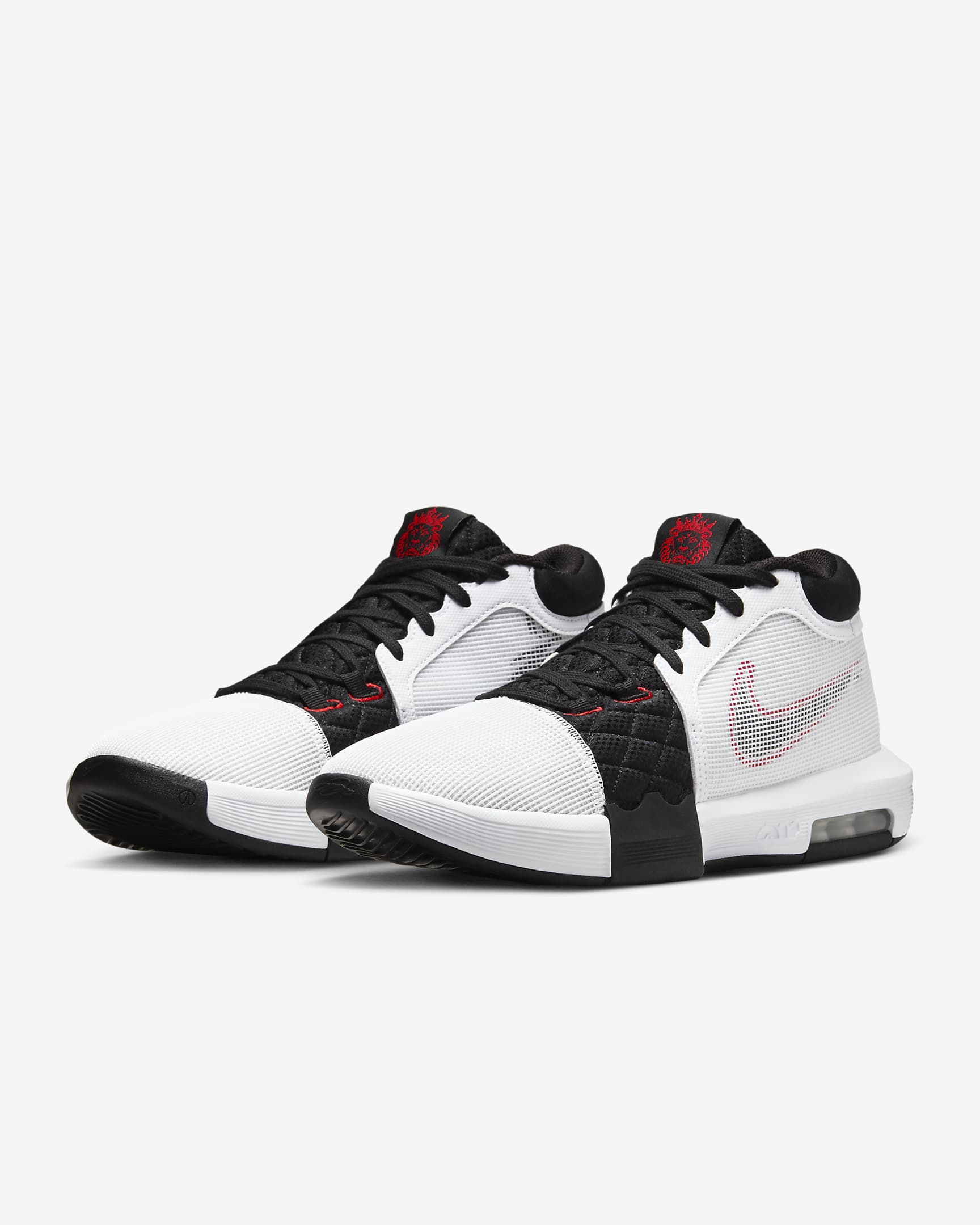 LeBron Witness 8 Basketball Shoes - White/University Red/Black