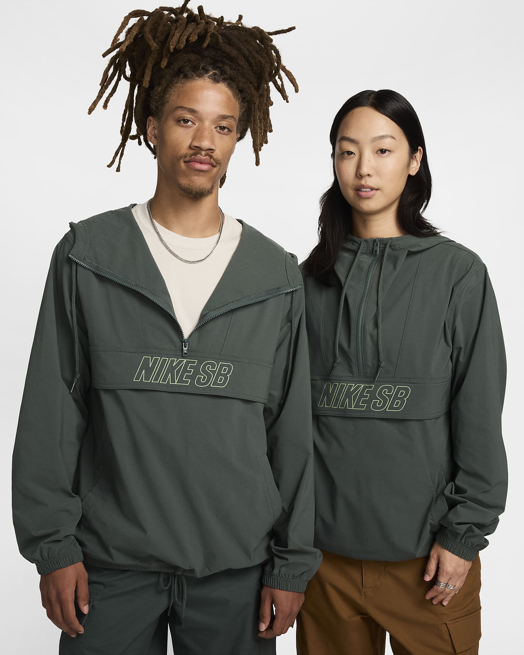 Giacca anorak da skateboard Nike SB - Vintage Green/Oil Green